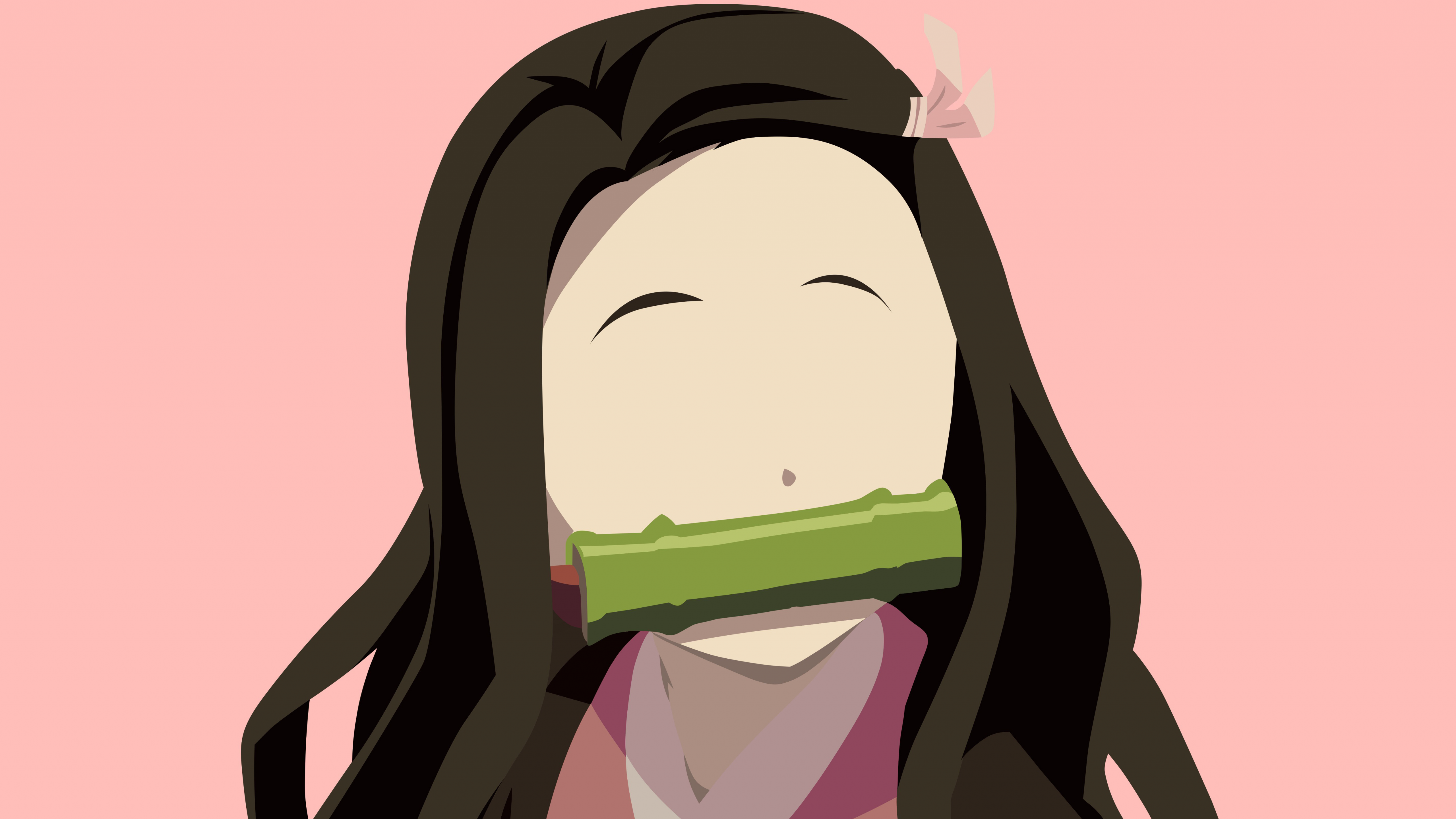 Nezuko Kamado Wallpaper 4K, Minimal