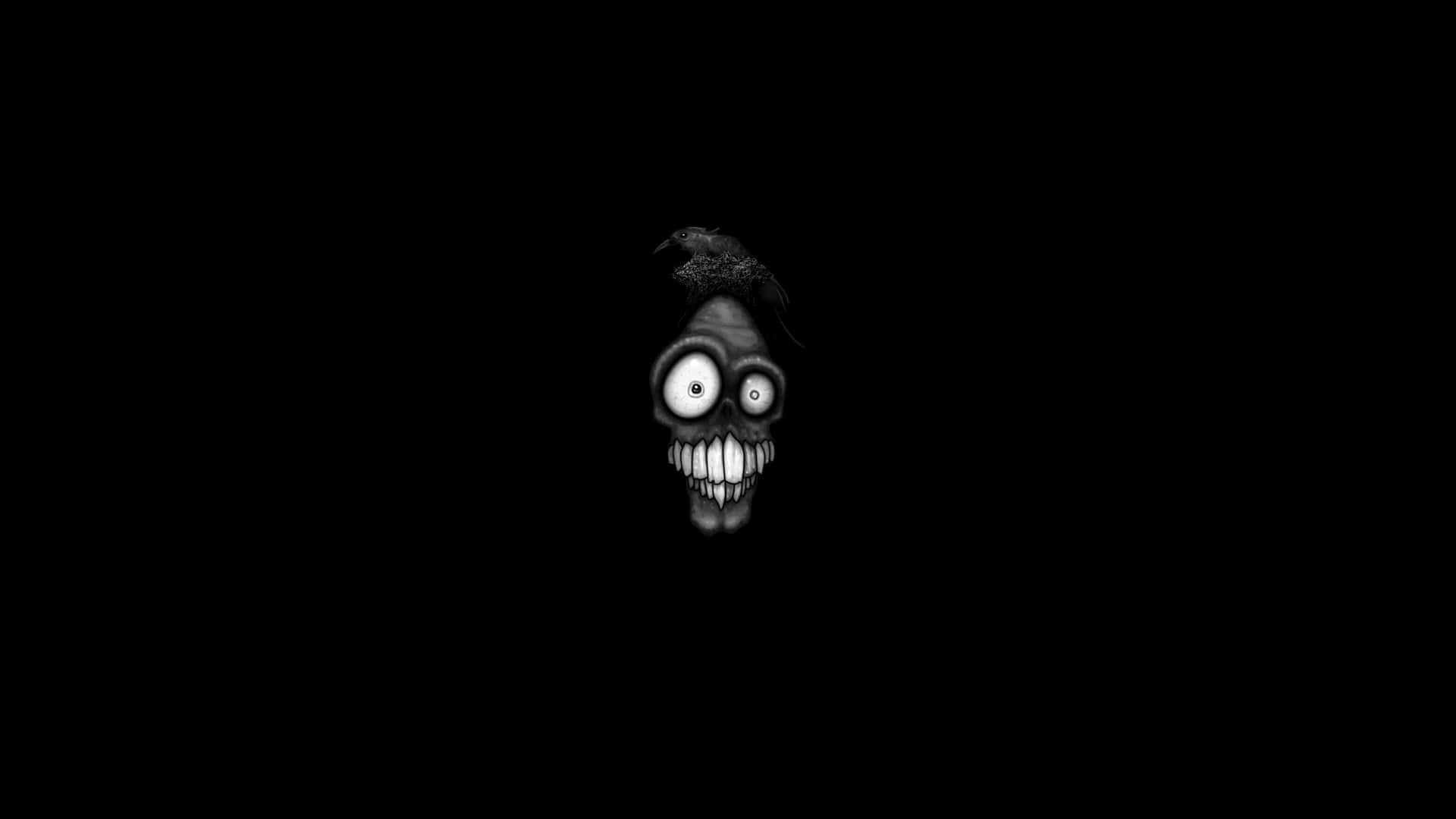 Download Funny Scary Black Aesthetic Cartoon Skull Picture