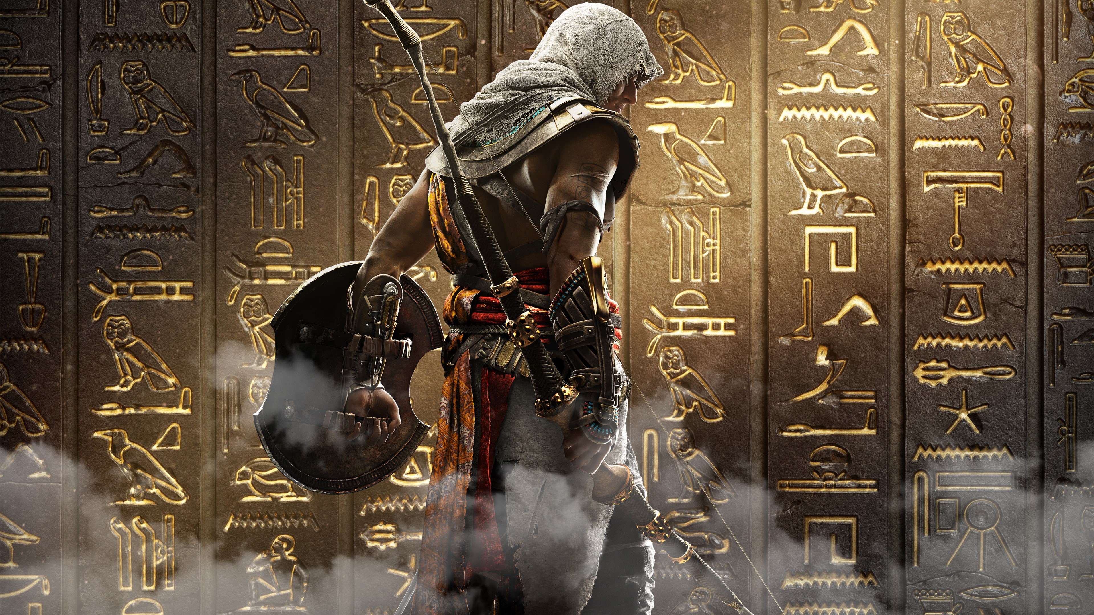 Wallpaper / Assassins Creed: Origins, s, unity, Hieroglyphs, game, creed, 4K, 4K, Bayek, assassin free download
