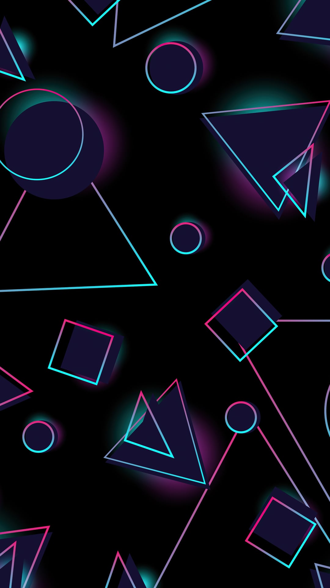 Neon Circles And TriangleK wallpaper, free and easy to download