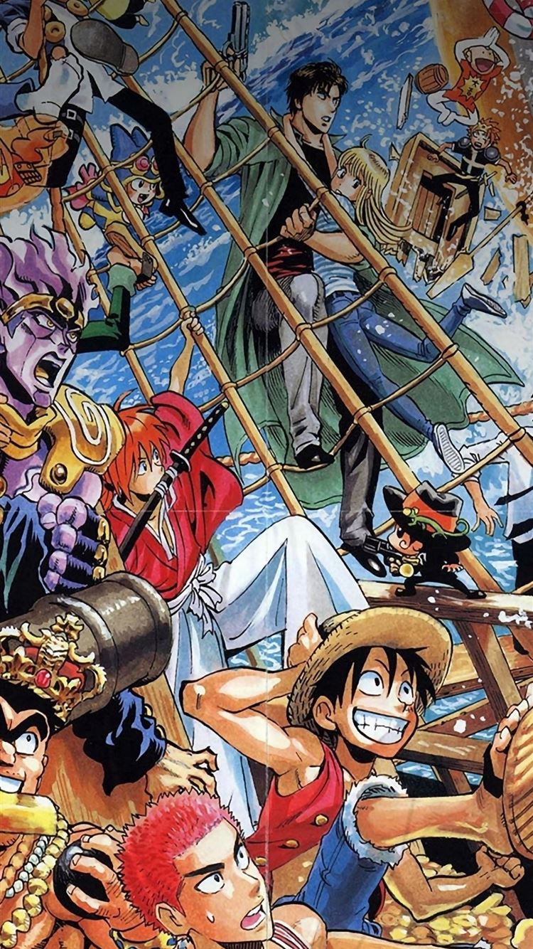 One Piece All The Fun Comics Illust iPhone Wallpaper Free Download