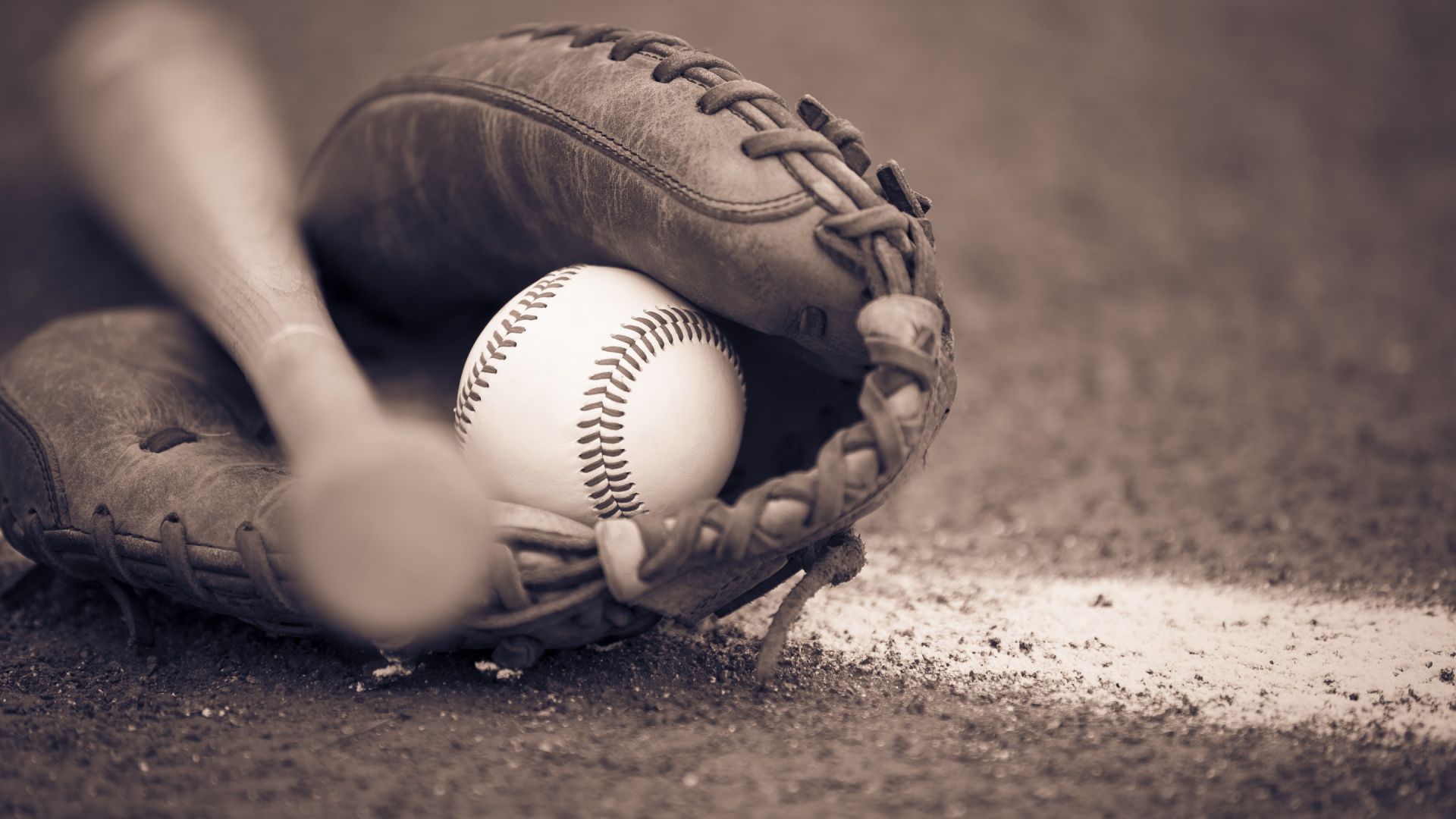 Desktop Wallpaper Baseball Bat, Ball And Glove, Close Up, HD Image, Picture, Background, Egksyz
