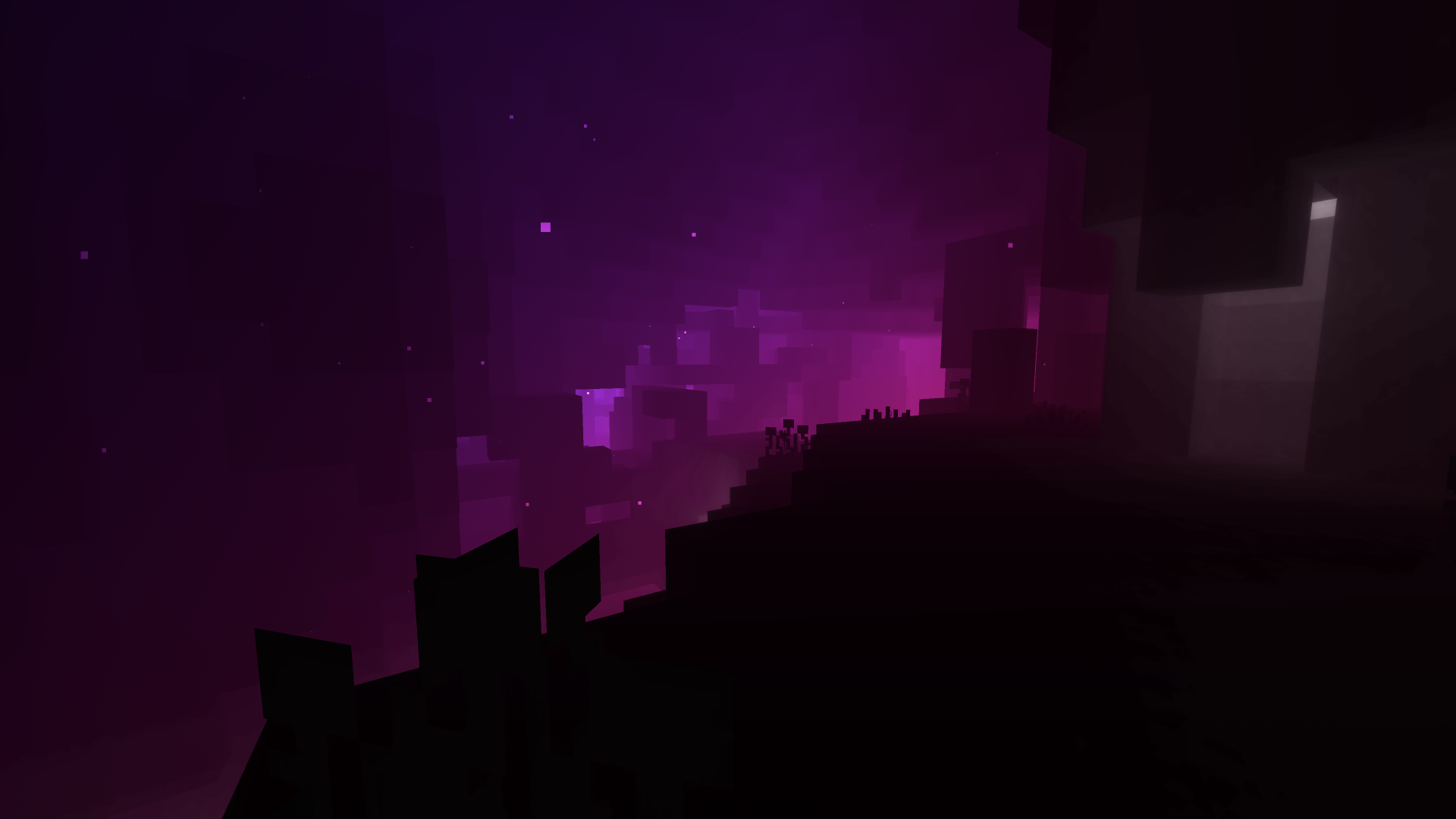 Minecraft Colorful Green Blue Purple Minecraft Nether Jungle Shaders Wallpaper:1920x1080