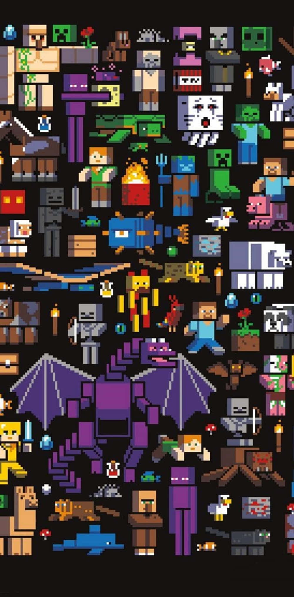 Download Pixel 3xl Minecraft Background Characters Compilation