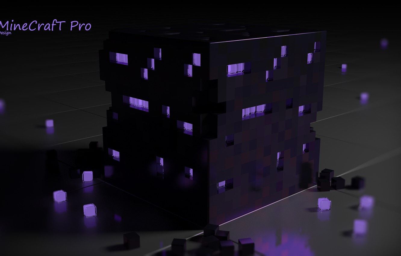 Wallpaper Minecraft, obsidian, violet block, purple block image for desktop, section игры