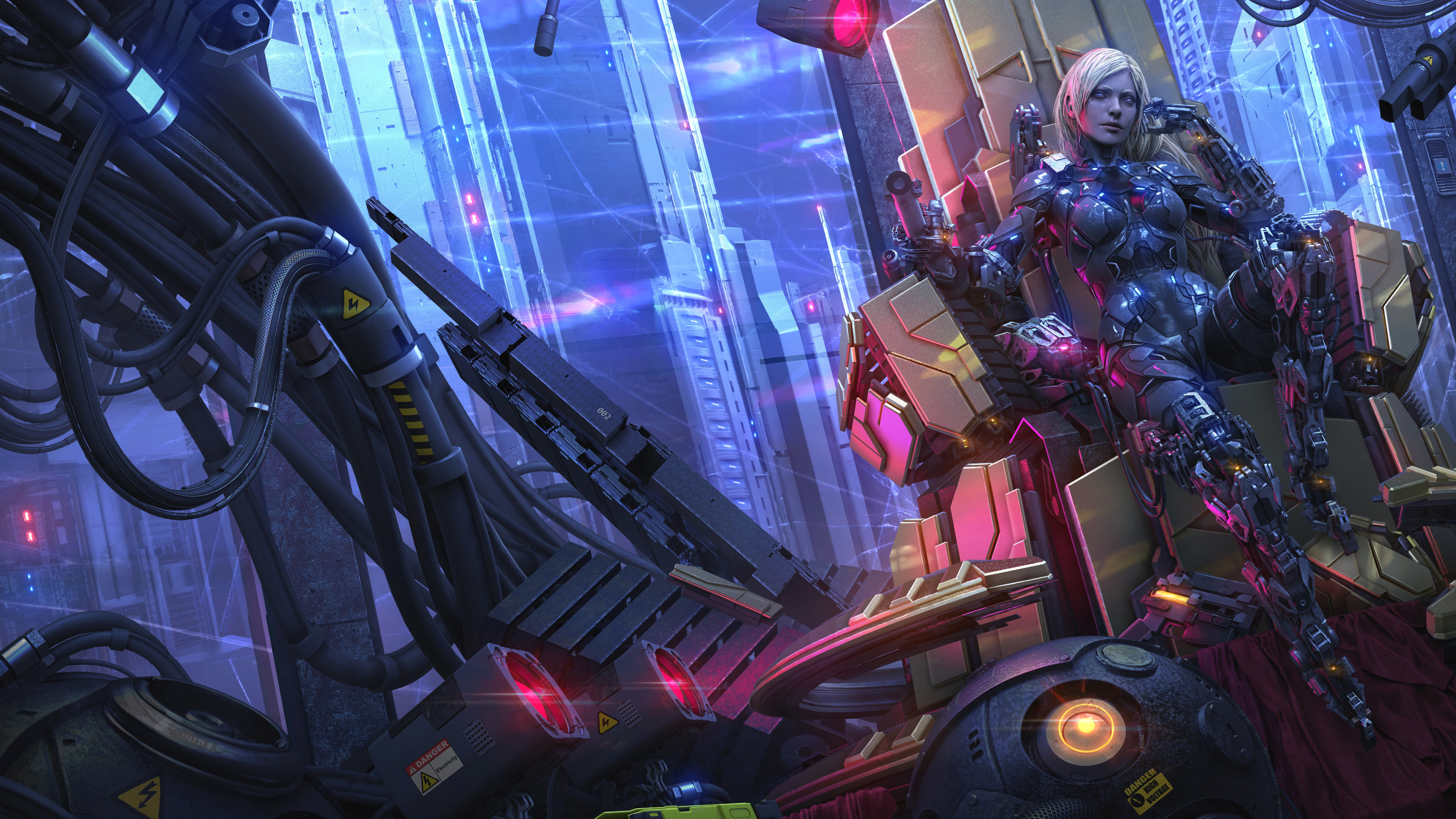 Wallpaper 4k Scifi Robot Fantasy Girl Cyberpunk 4k Wallpaper