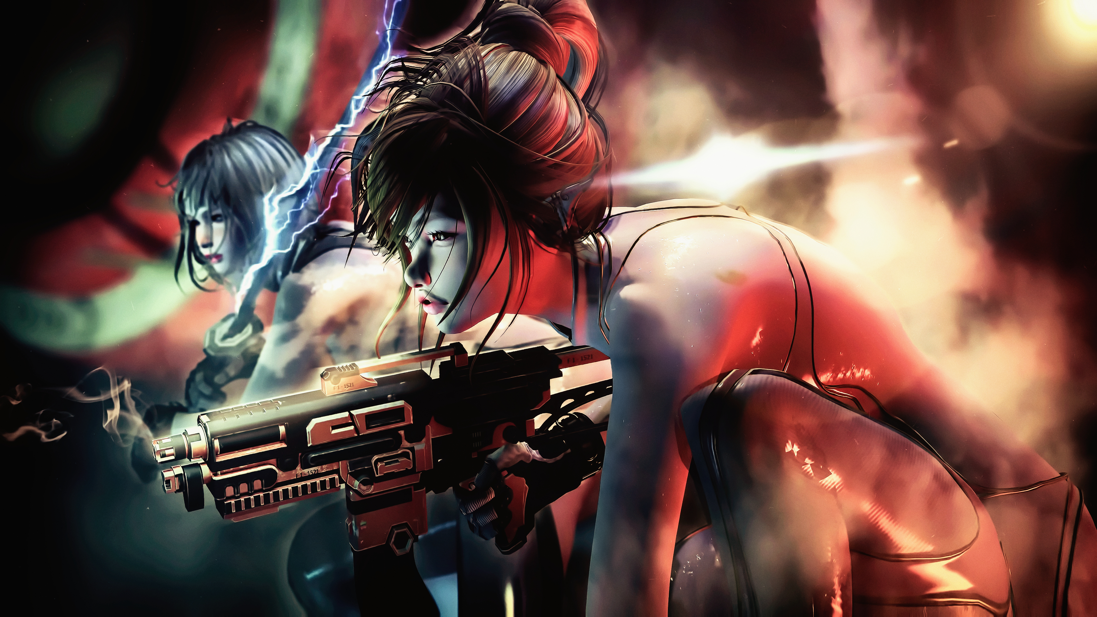 fantasy girl, women, science fiction, digital art, concept art, artwork, futuristic, fantasy art, fan art, CGI, cyberpunk, cyberx2160 Wallpaper