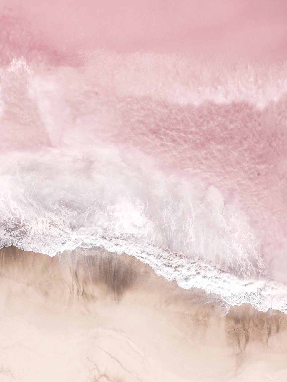 Aerial Pink Sea Wall Mural