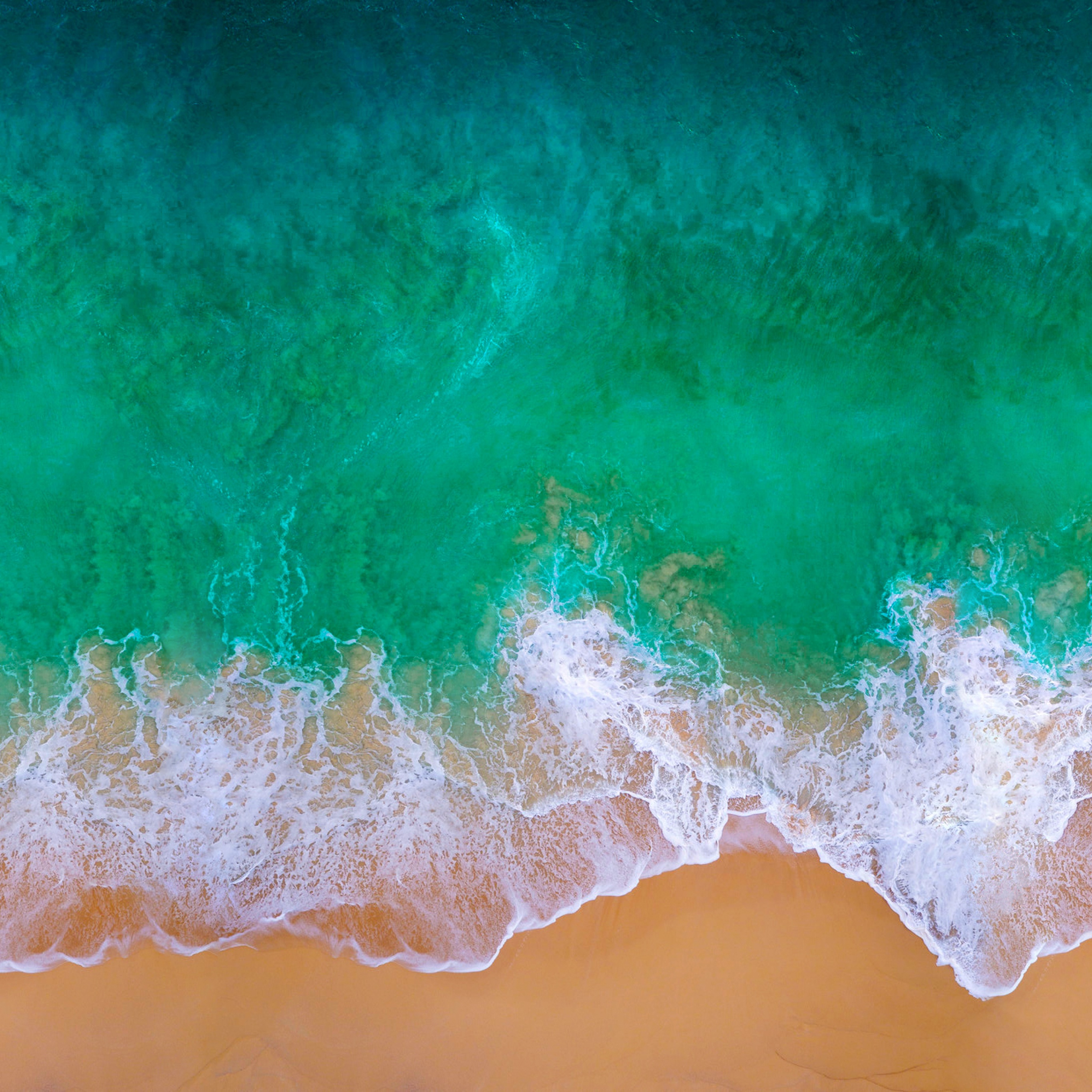 Beach Wallpaper 4K, Aerial view, Waves, Nature