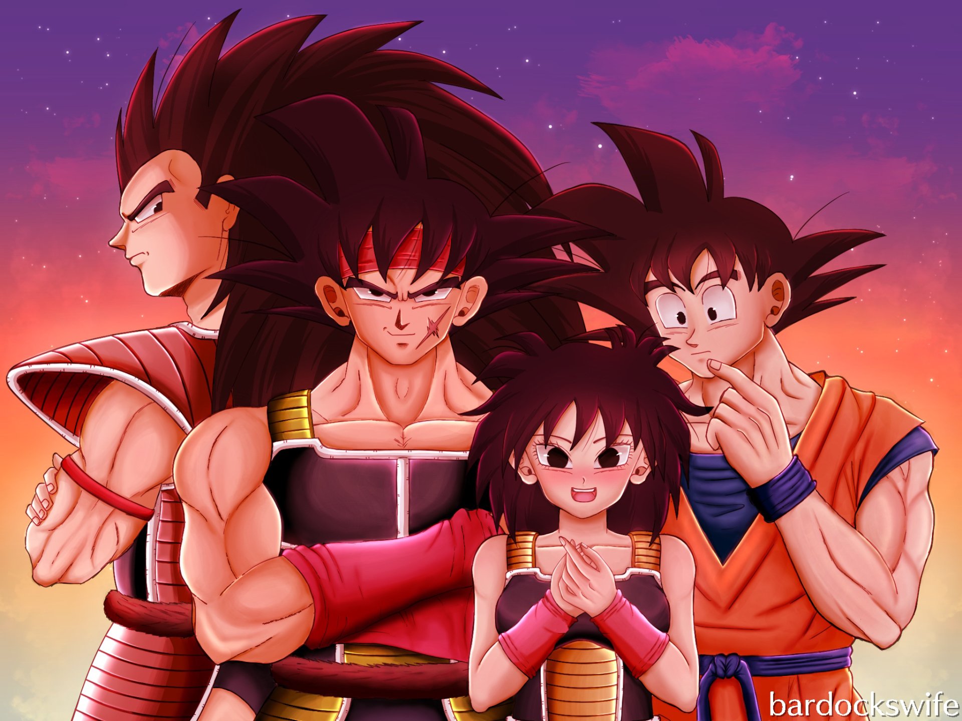 Bardock, Gine, Goku and Raditz