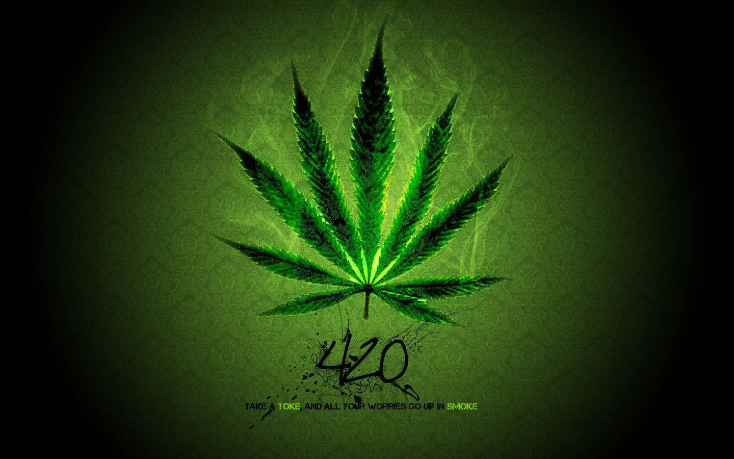 Download A single glowing weed leaf