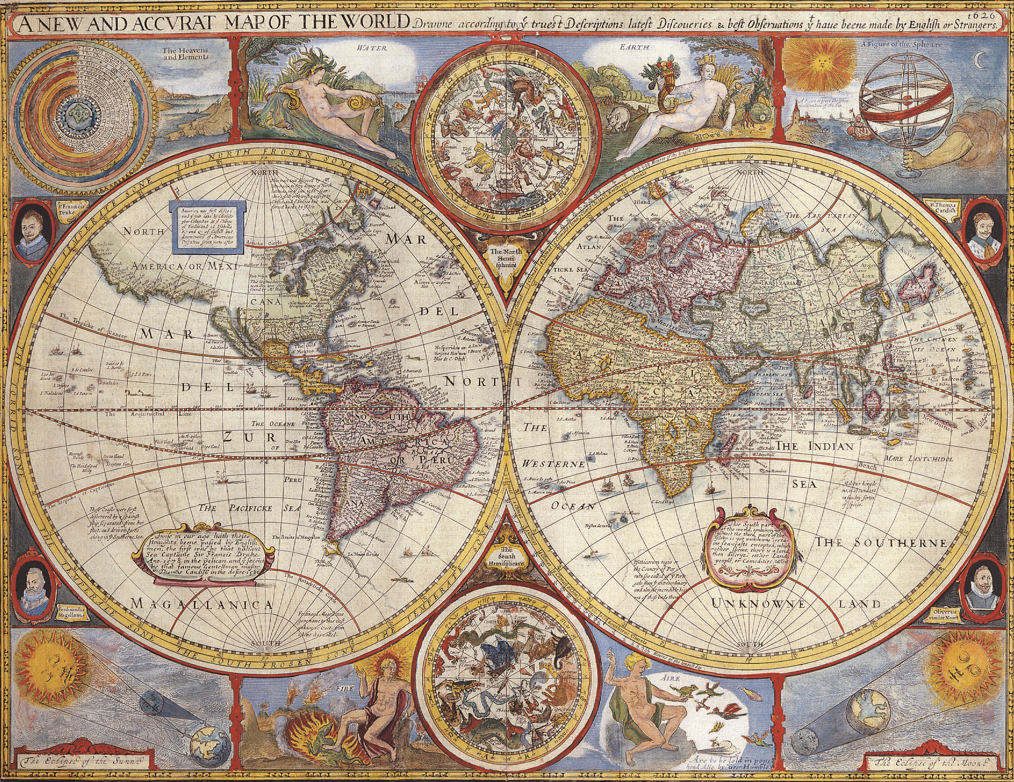 Antique Maps of the World 1626, Geography, Map Gallery HD Wallpaper