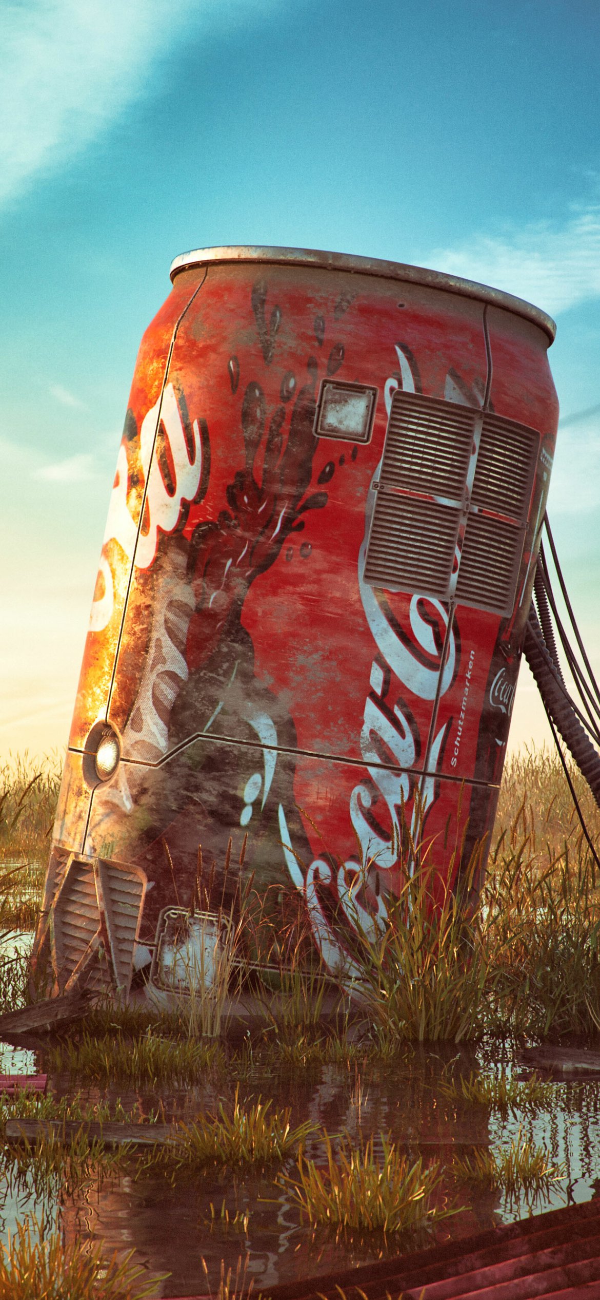 A jar of cola. Coca Cola в банке. Поп арт. Incredible Polo Dystopia.