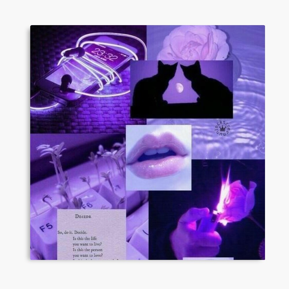 Y2K Purple Aesthetic Collage Metal Print By Cloudy Moon