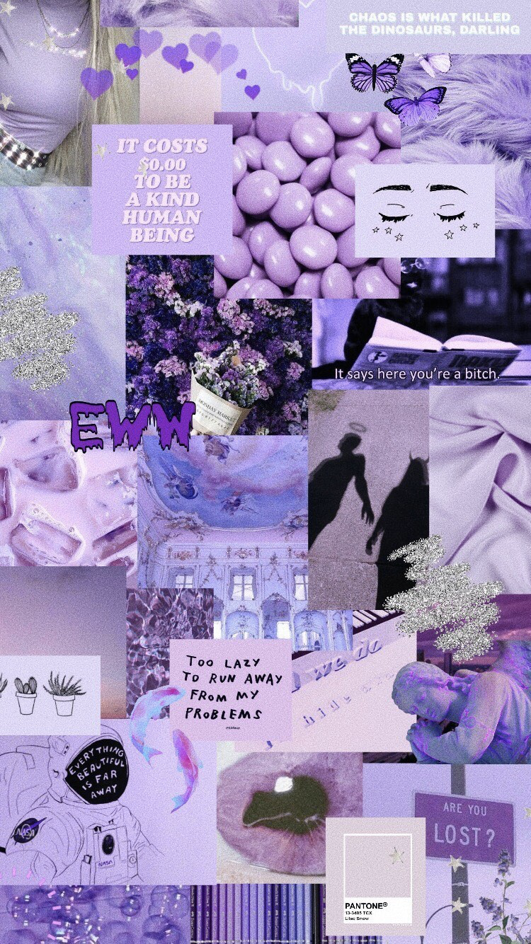Light Purple Collage Wallpaper