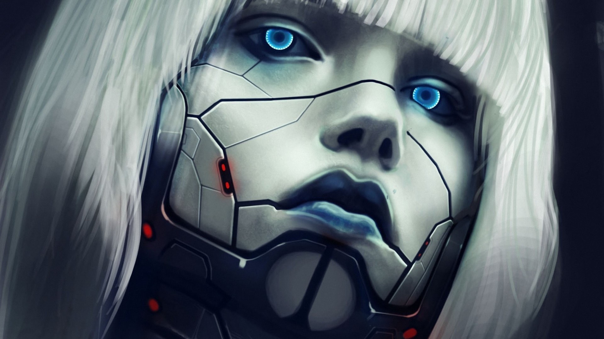 blue eyes, cyberpunk, cyborg, robot Gallery HD Wallpaper