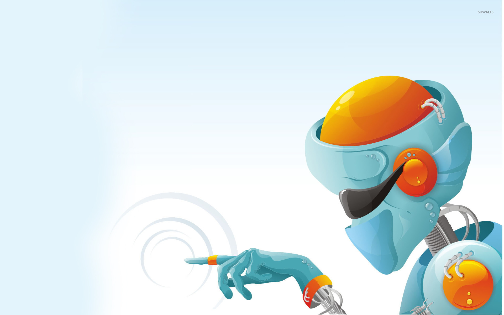 Blue robot wallpaper Art wallpaper