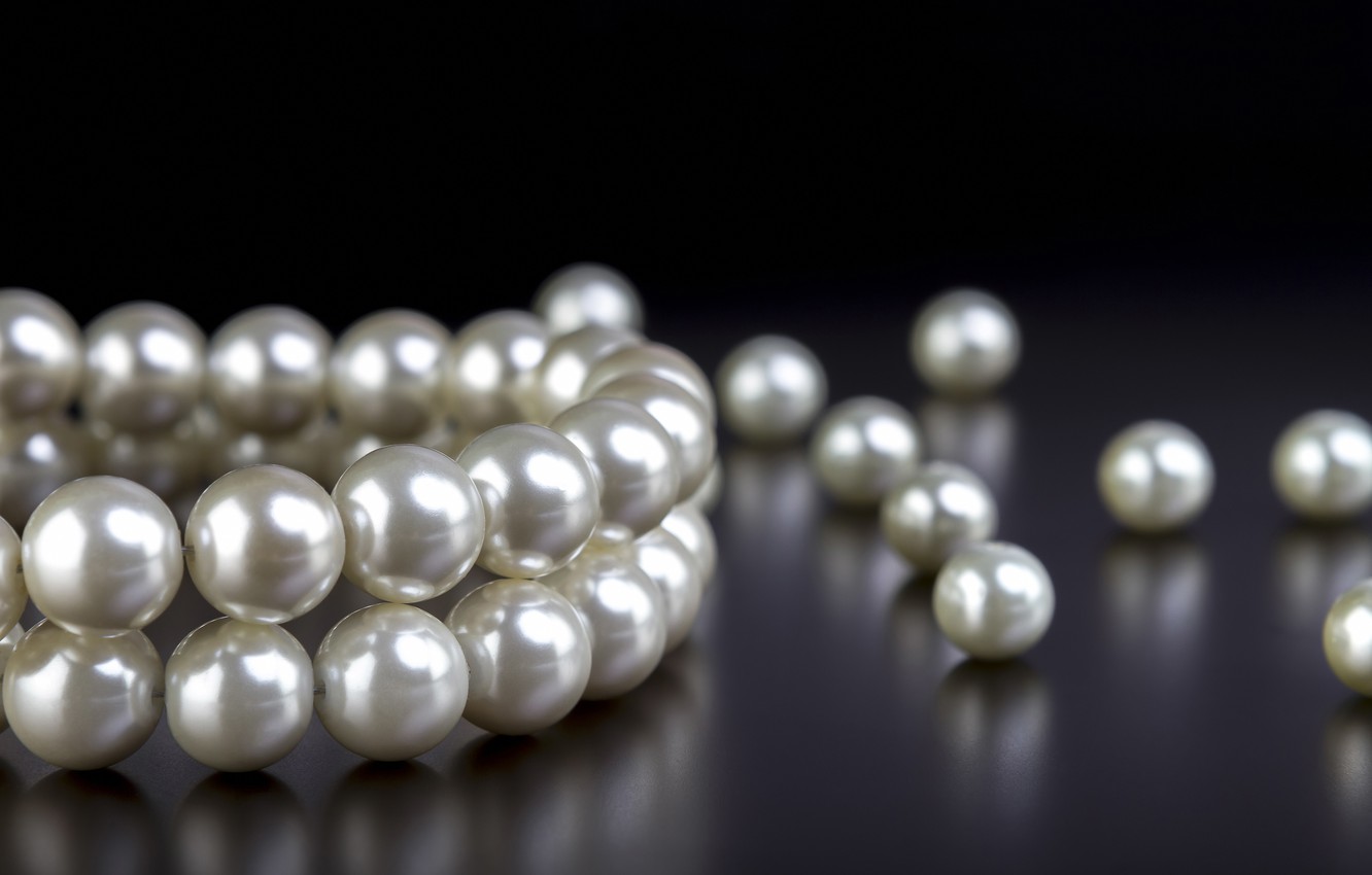 Wallpaper macro, gift, Shine, beauty, necklace, blur, pearl, placer, pearl, bokeh, white, elegance, wallpaper., pearls, luxury image for desktop, section макро