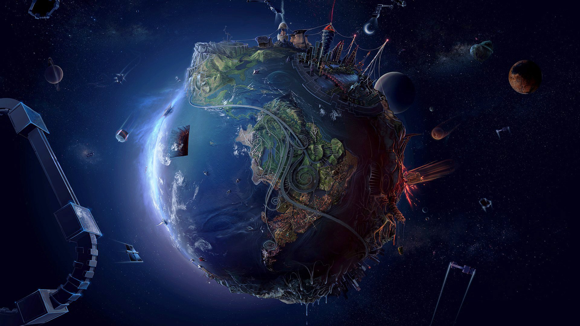 Free download Earth Fantasy Wallpaper 1080p [1920x1080] for your Desktop, Mobile & Tablet. Explore Earth Wallpaper HD 1080p. Earth Wallpaper, Earth Wallpaper, HD Earth Wallpaper