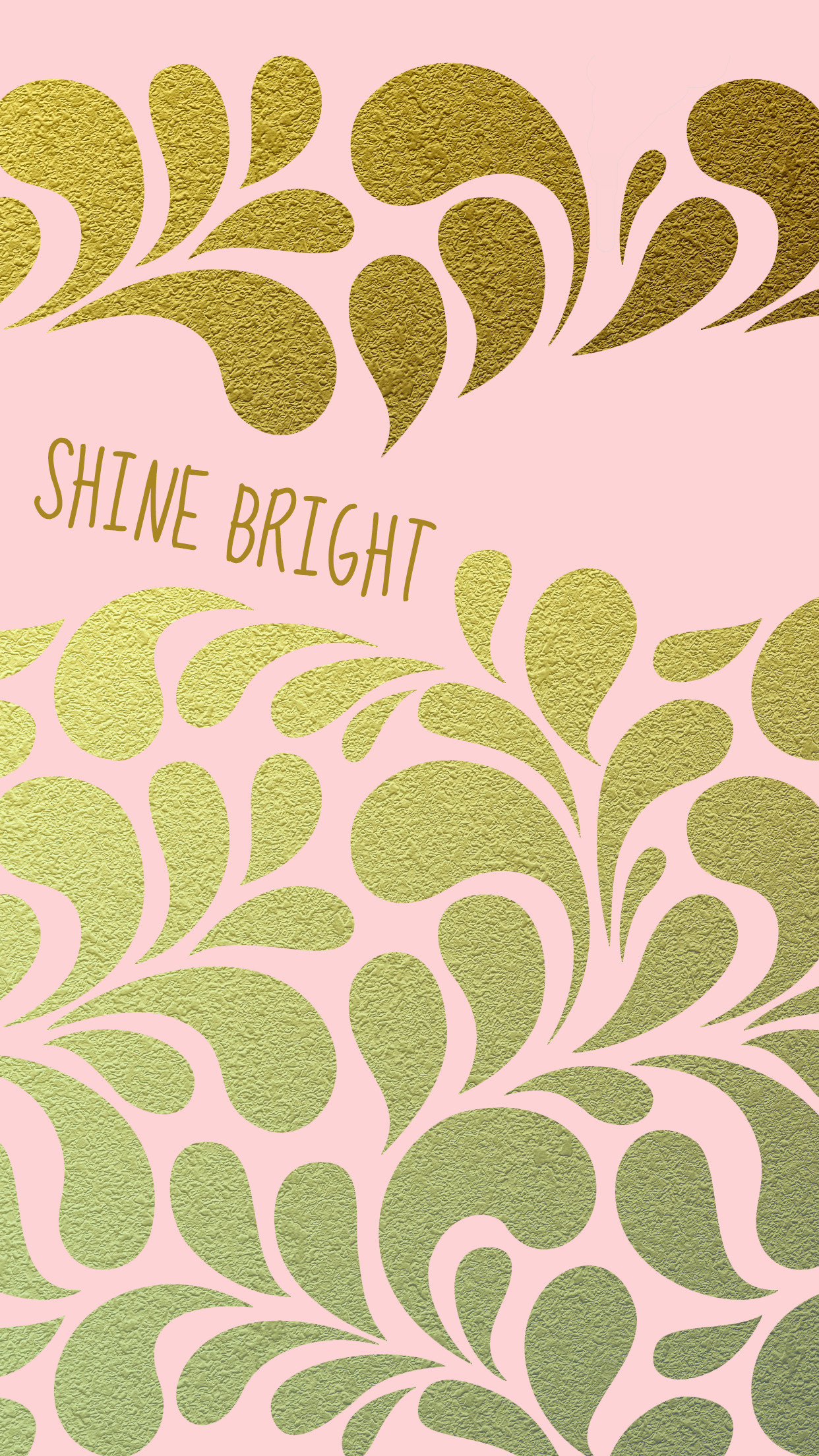 Shine Bright Blush Pink Gold iPhone Wallpaper Background