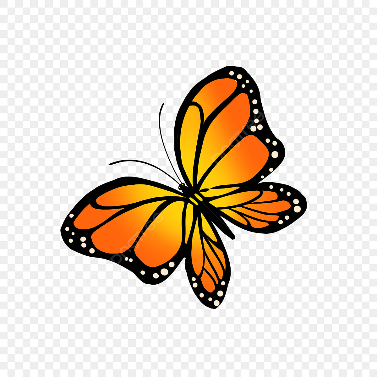 Blue Monarch Butterfly Clipart Transparent Background, Orange Cartoon Style Monarch Butterfly Clipart, Monarch Butterfly Clip Art, Cartoon Butterfly, Monarch Butterfly PNG Image For Free Download