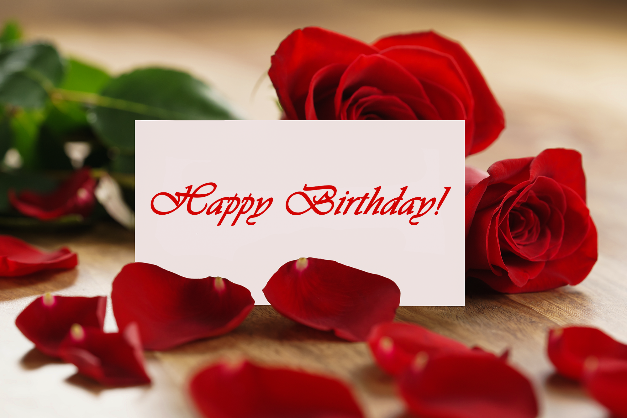 Happy Birthday Greeting Card with Roses​-Quality Free Image and Transparent PNG Clipart