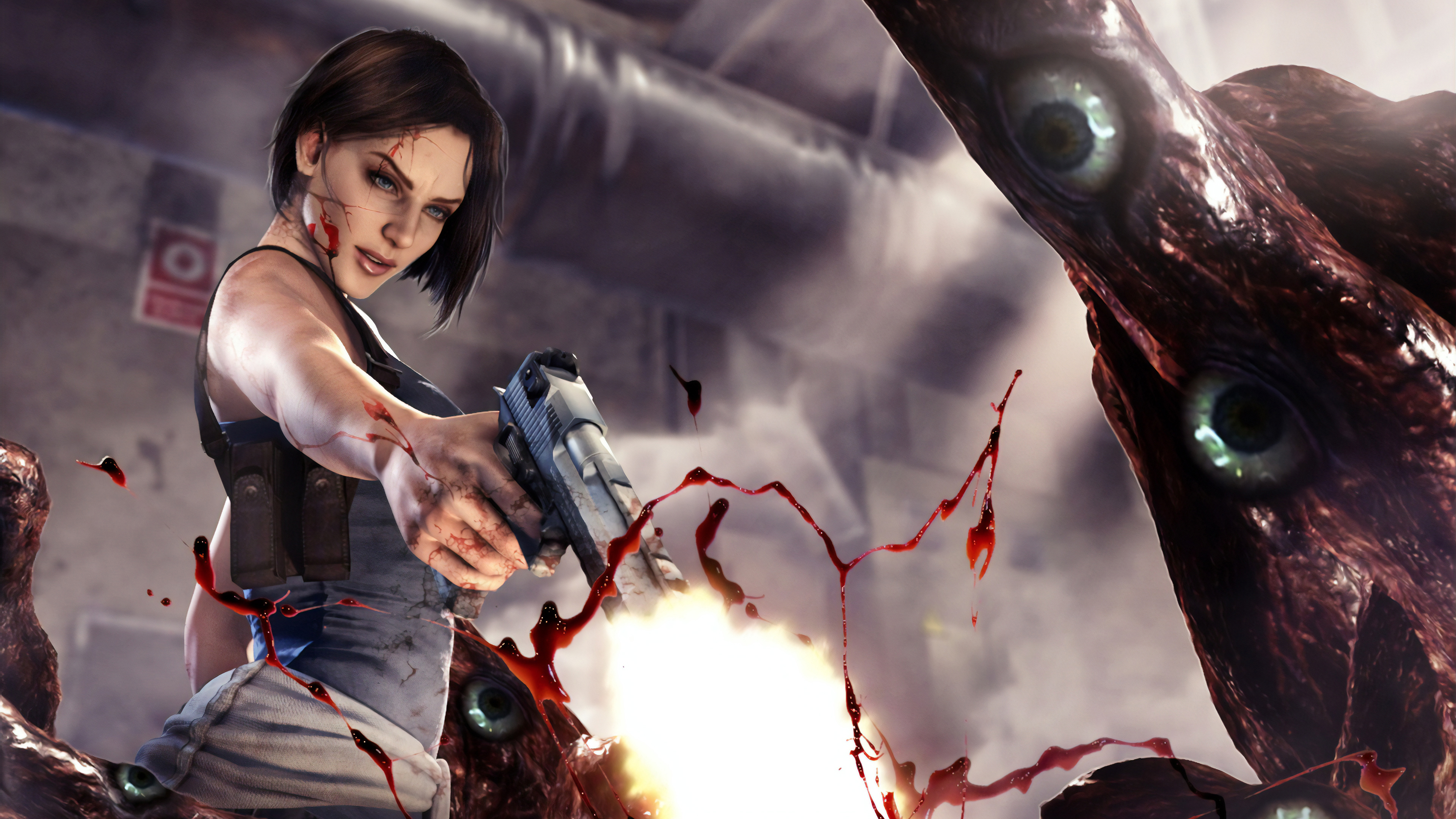 Wallpaper 4k Final Fantasy Red Evil Gun Monster Wallpaper