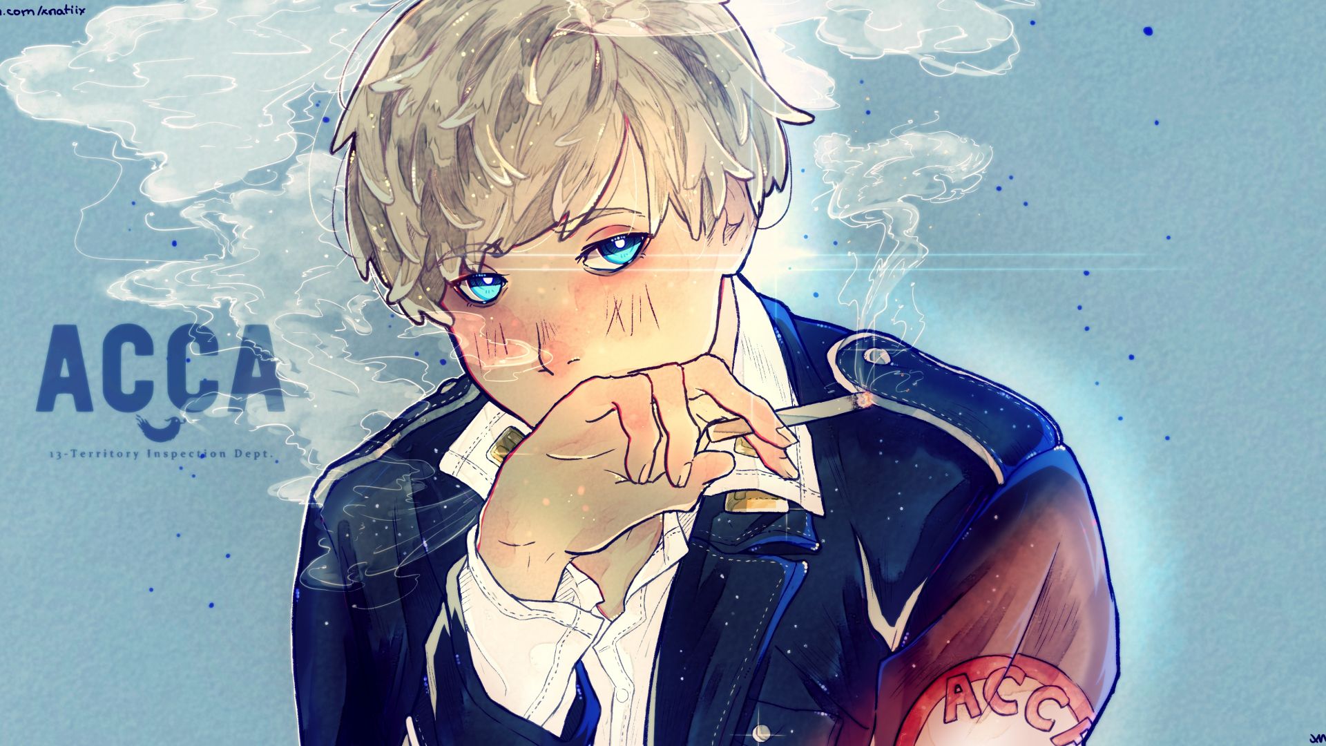 Desktop Wallpaper Jean Otus, Acca: 13 Ku Kansatsu Ka, Smoking, Anime Boy, HD Image, Picture, Background, Vj Srd