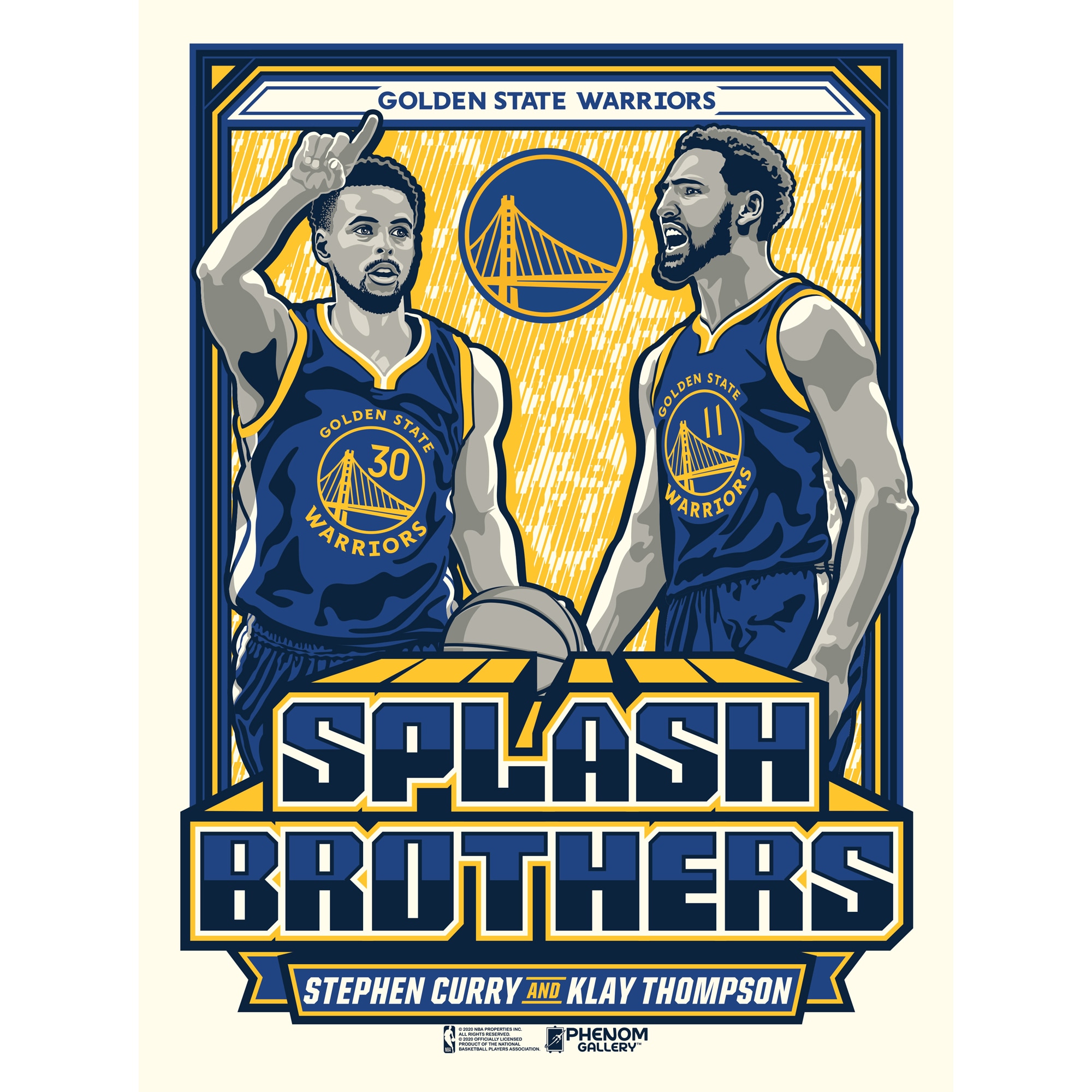 Phenom Gallery Stephen Curry & Klay Thompson Golden State Warriors Limited Edition 18'' x 24'' Splash Brothers Serigraph Poster Art Print
