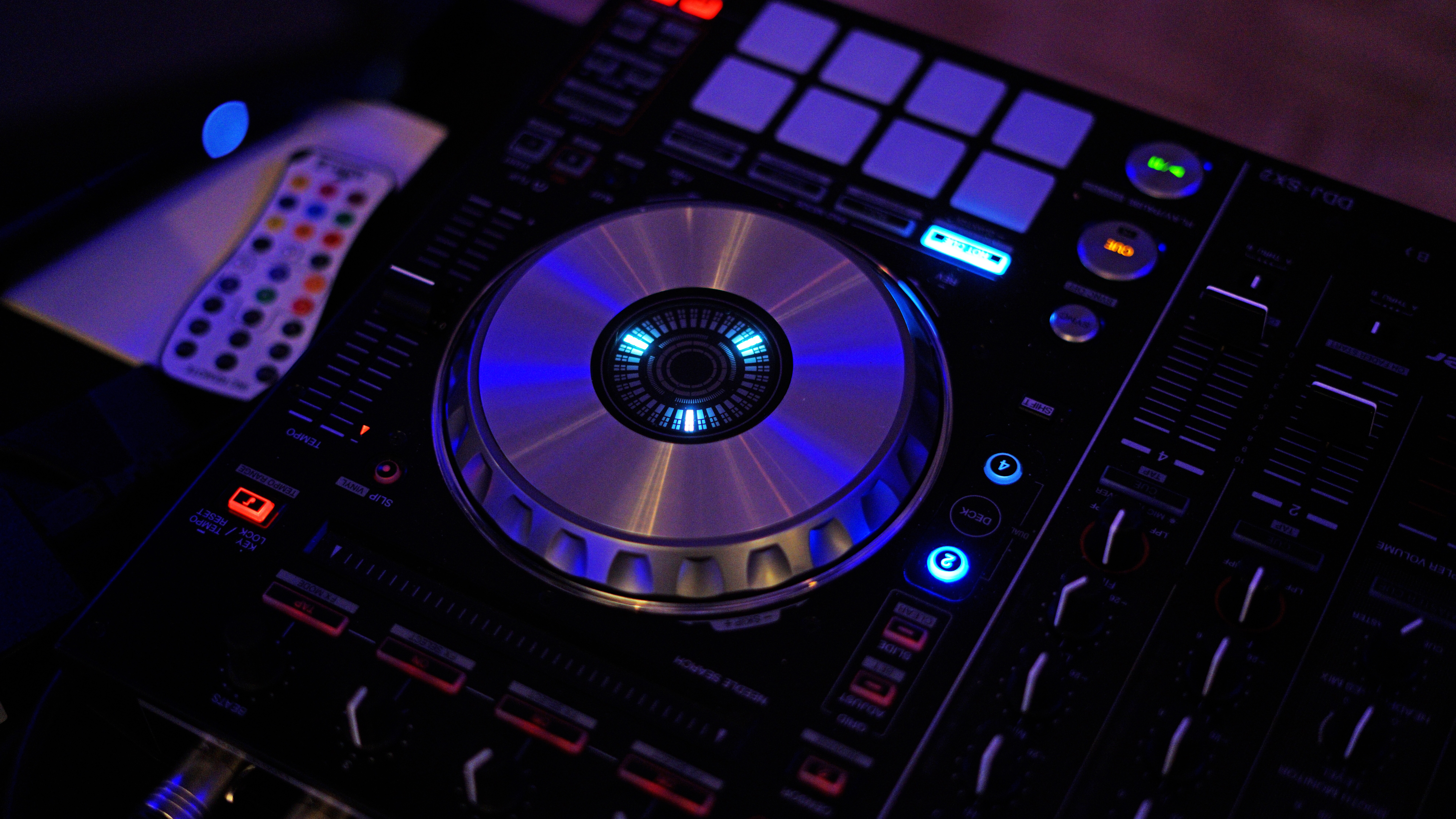 Wallpaper Electronic Instrument, DJ Mixer, Deejay, Pioneer DJ, Electronic Device, Background Free Image