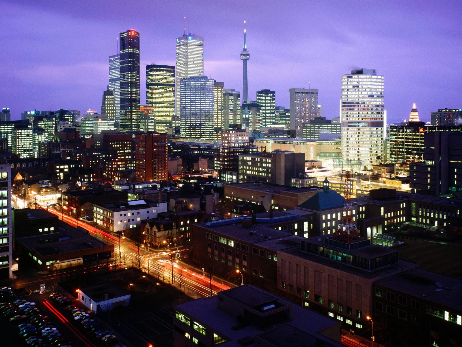 Wallpaper, Toronto, Canada, night, city, lights, light 1600x1200
