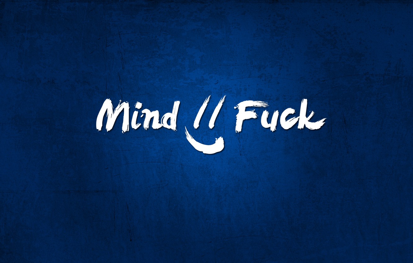 Wallpaper f*ck, minimalism, blue, smile, mind f*ck, mind image for desktop, section минимализм