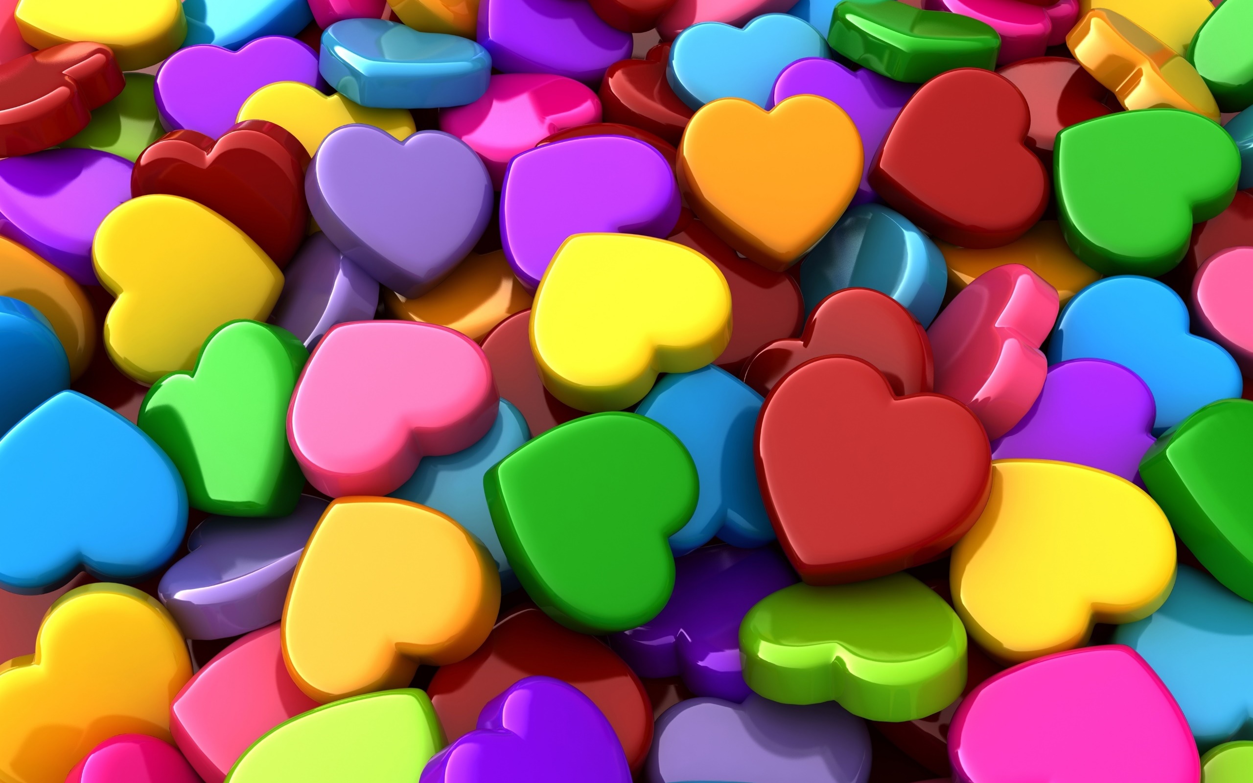 Wallpaper, colorful, Heart Design, CGI, render, digital art 2560x1600