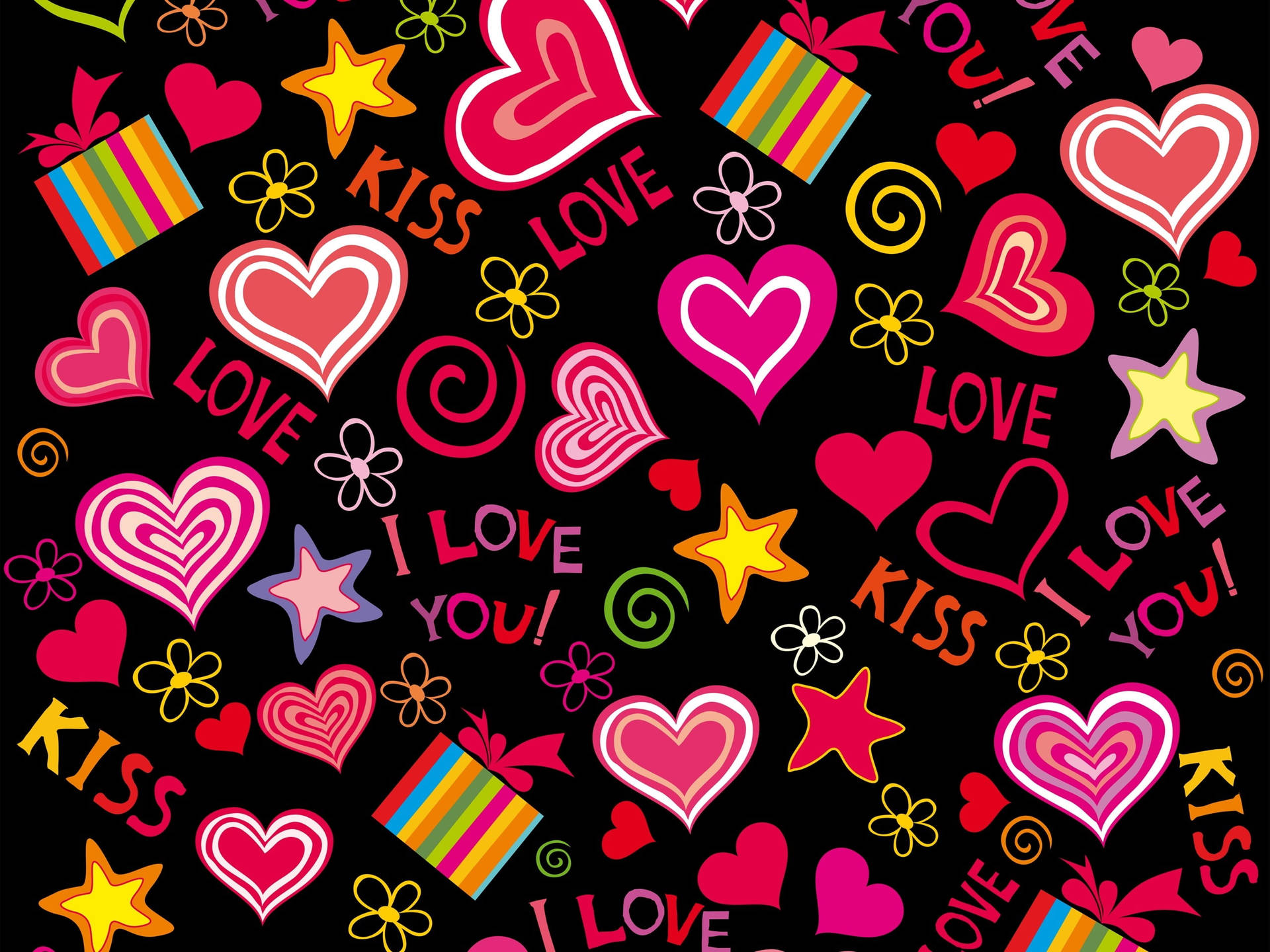 Download Valentine Hearts Background Design Wallpaper