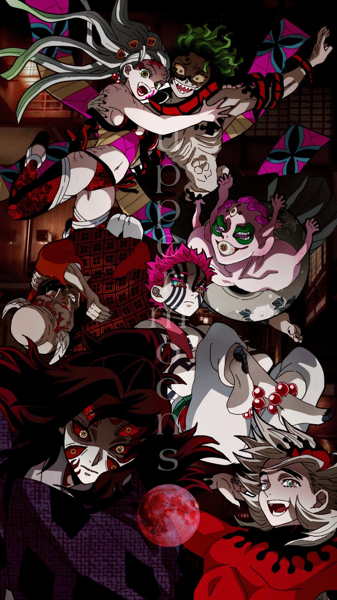 Upper Moon's Wallpaper. Kimetsu no Yaiba. Coloriage manga, Tutoriel dessin manga, Fond d'ecran dessin