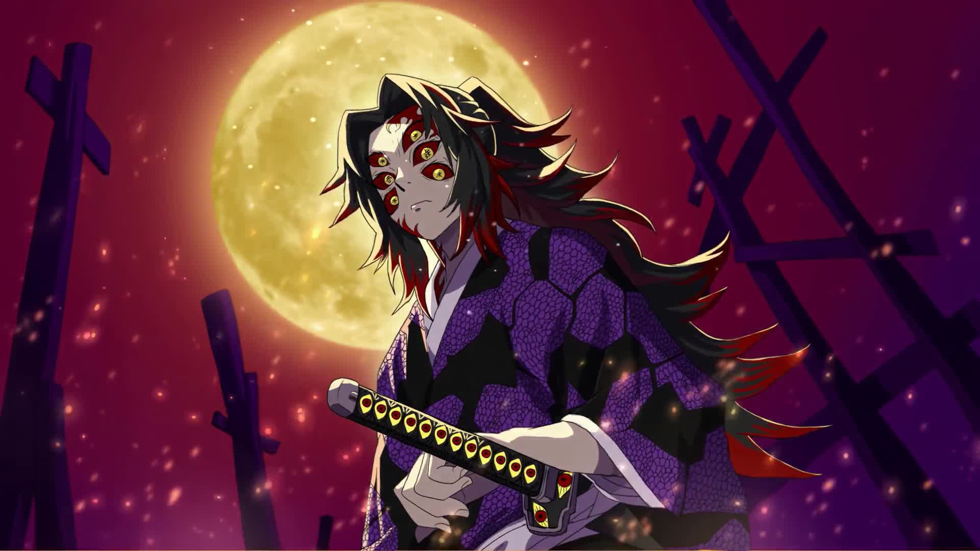 Kokushibou. Full Moon. Kimetsu No Yaiba 8K Wallpaper Desktop Wallpaper