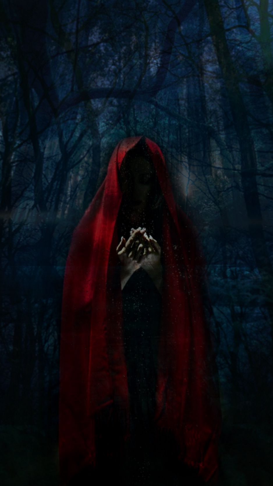 Download Wallpaper 938x1668 Woman, Mantle, Creepy, Gloomy, Forest Iphone 8 7 6s 6 For Parallax HD Background
