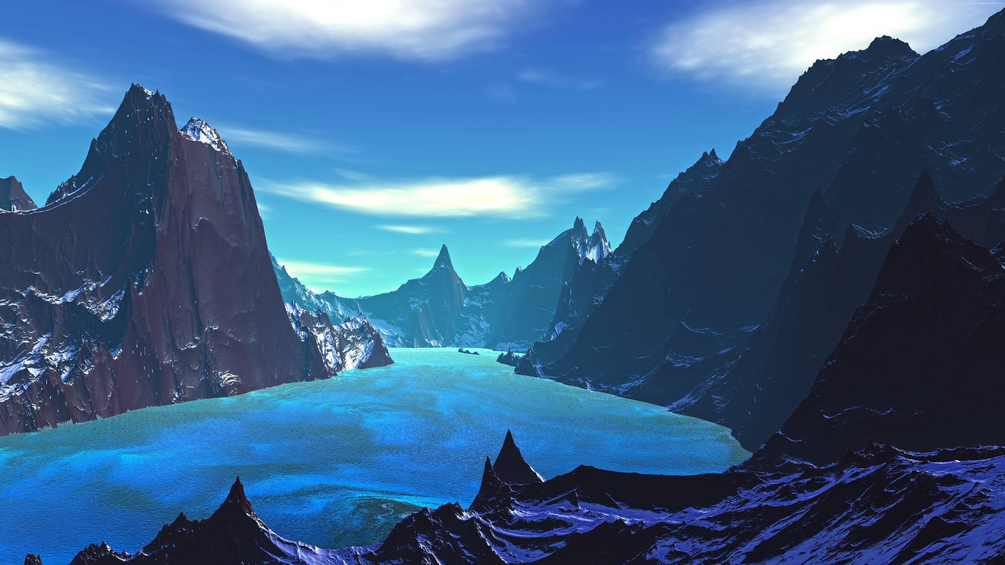 Wallpaper 4k Lake 8k Blue Landscape Artistic 4k Wallpaper