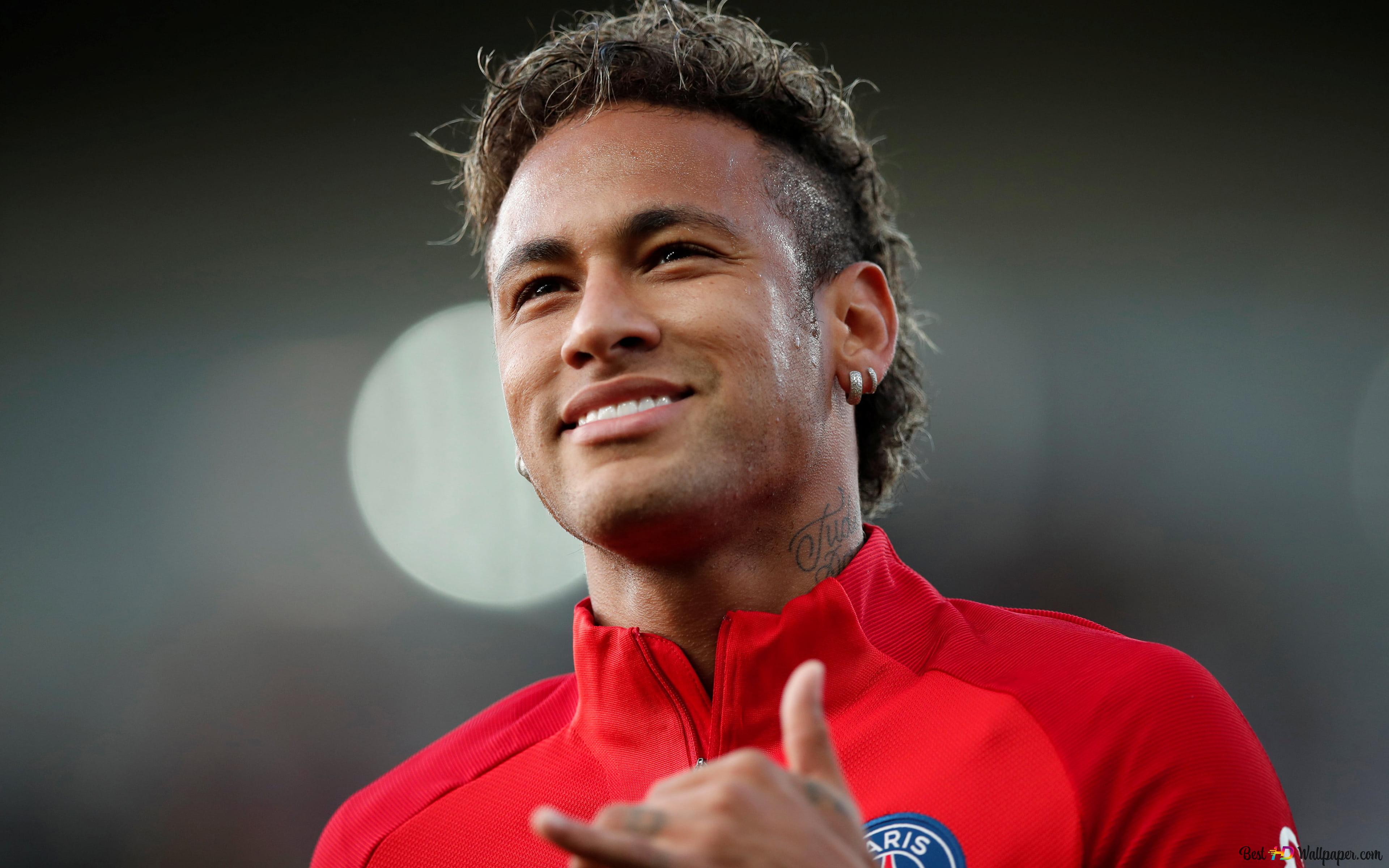 Neymar JR smiling portrait 4K wallpaper download