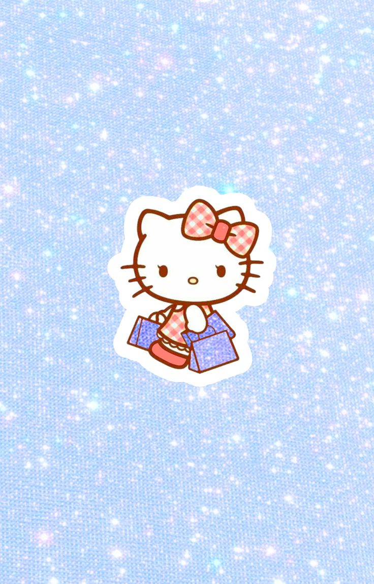 Blue and red hello kitty y2k cute kawaii sanrio wallpaper glitter
