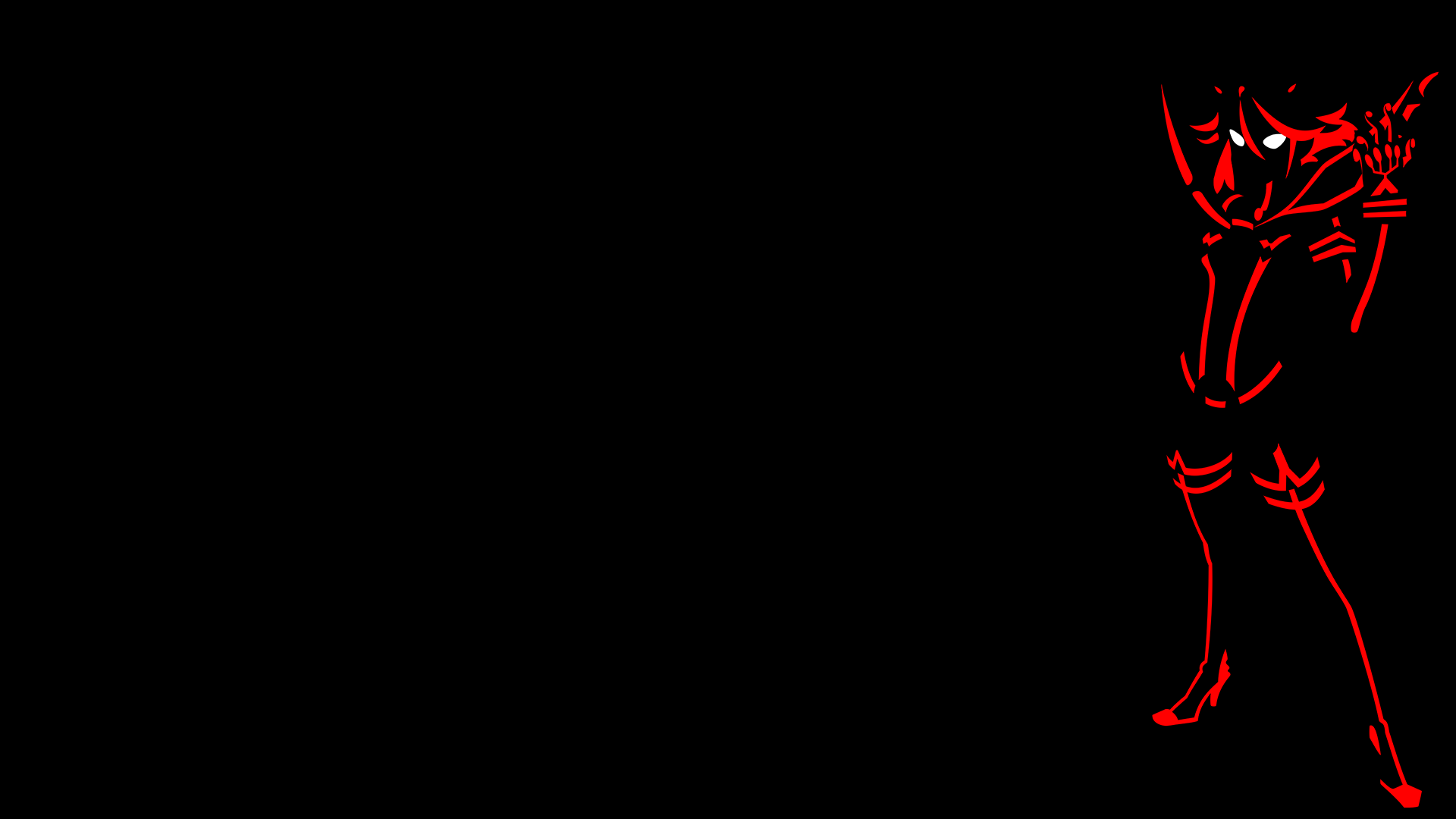 Kill La Kill Matoi Ryuuko Anime Girls Minimalism Black Red Wallpaper:1920x1080