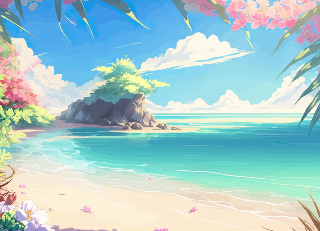 Tropical Beach Flowers Peel and Stick Wallpaper
