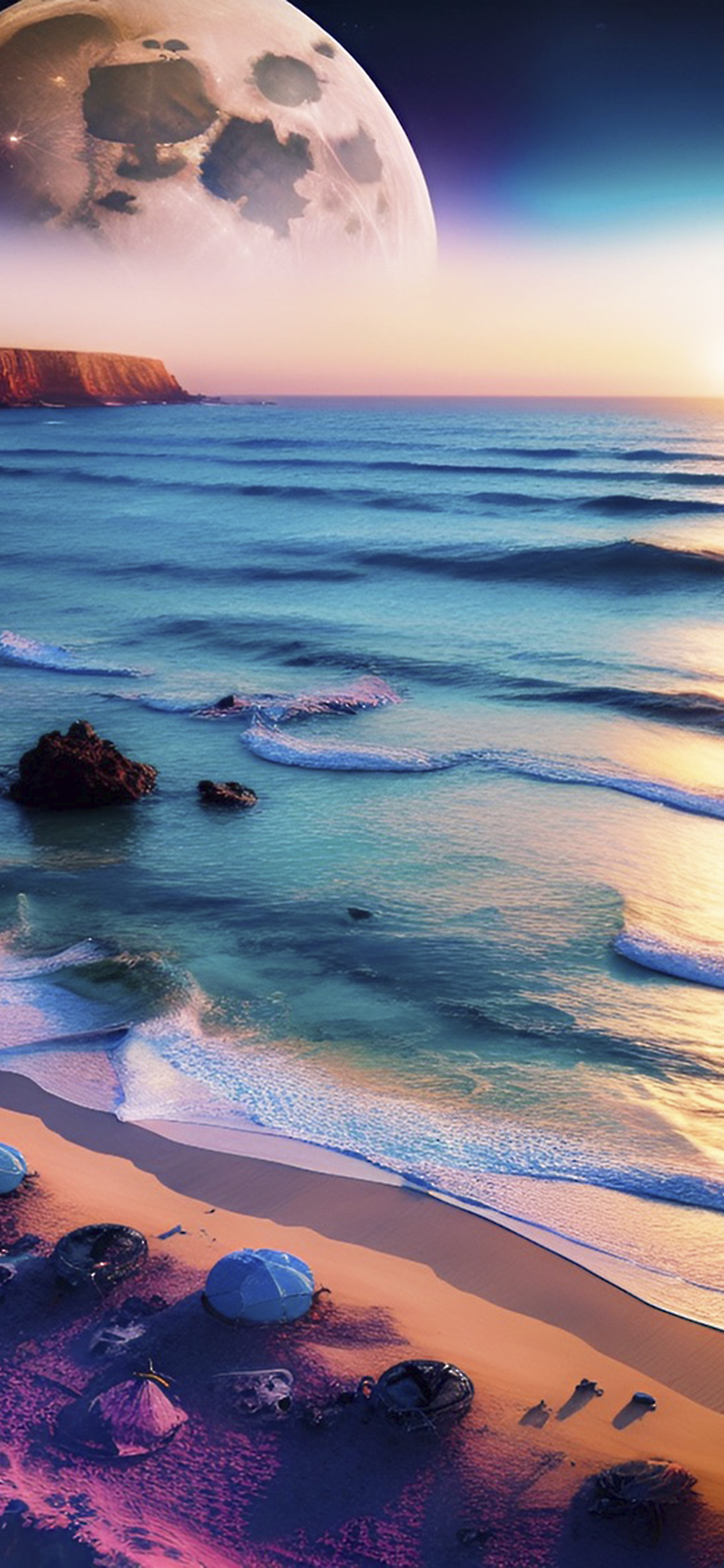 Beach Mountain Moon