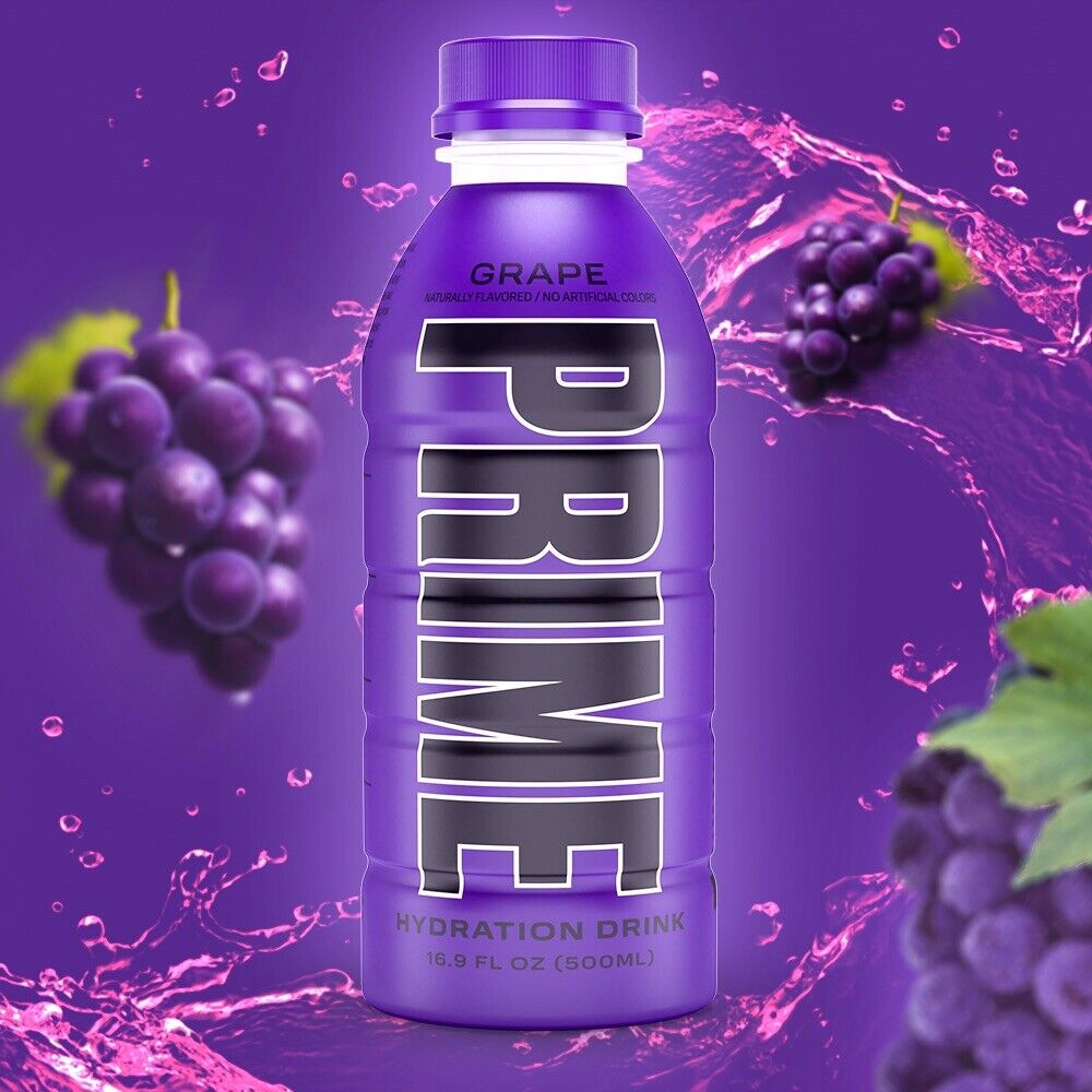 NEW PRIME HYDRATION GRAPE FLAVOR DRINK 16.9 OZ LOGAN PAUL KSI