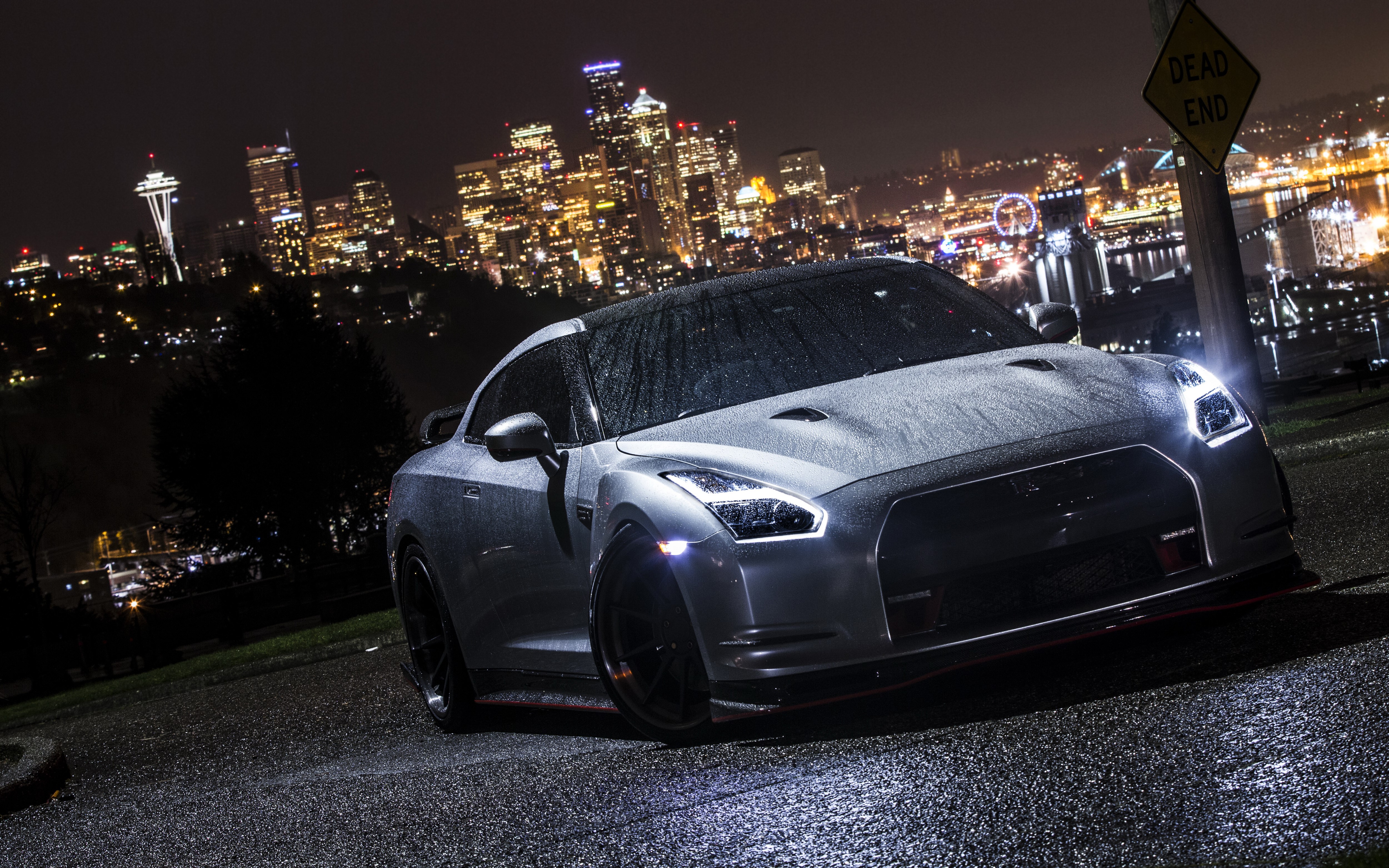 4K, 5K, Gt R, Nissan, Night, Front Gallery HD Wallpaper