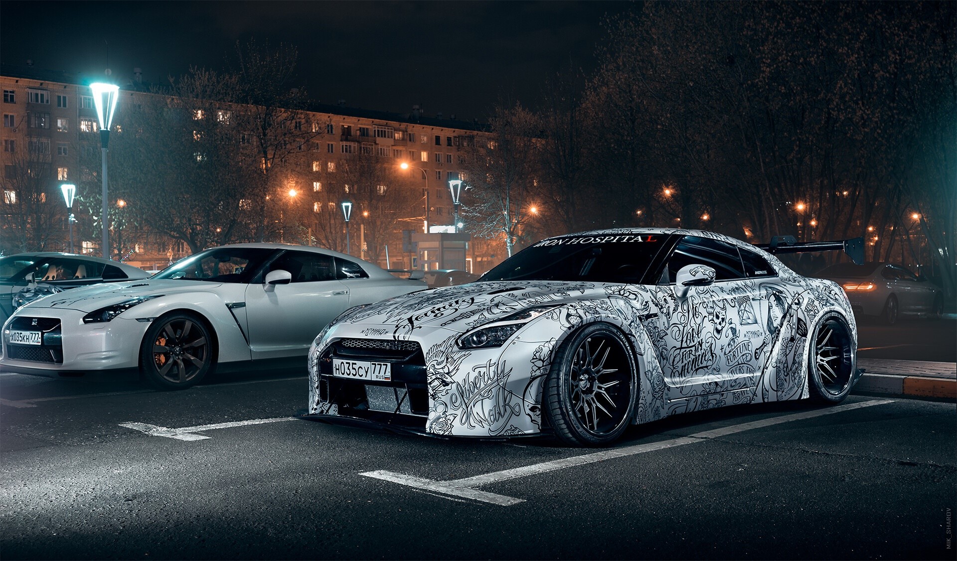 Wallpaper / Nissan, Nissan GT R, Car, Vehicle, City, Night Free Download