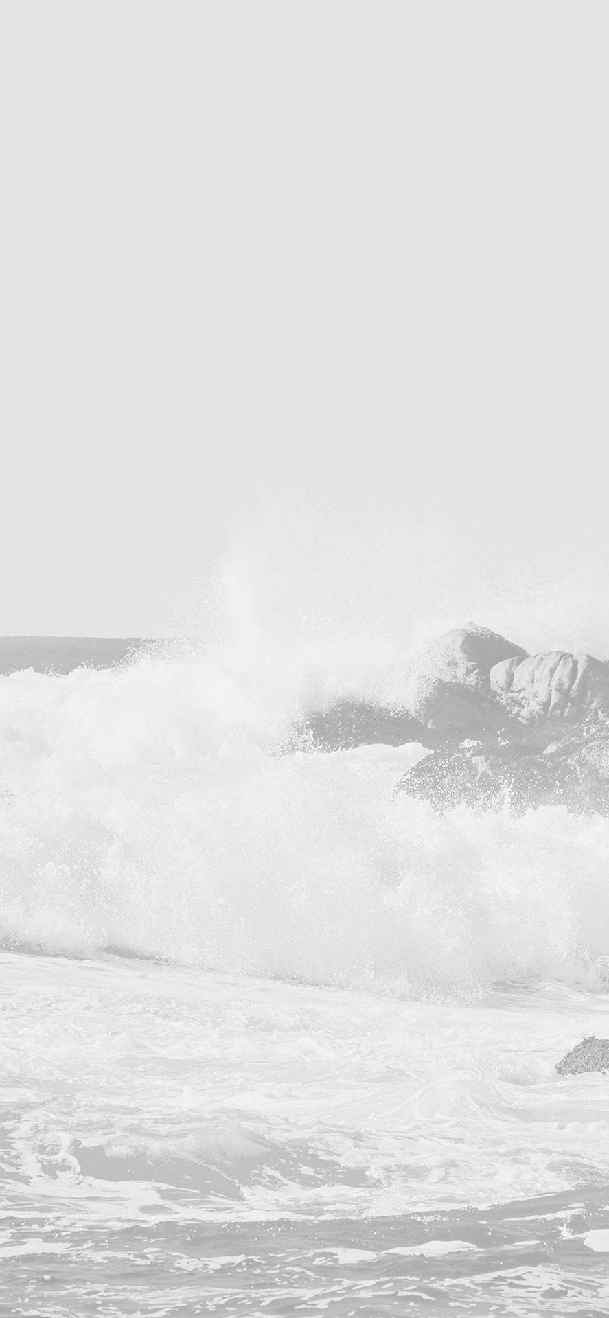 Download Cool White Waves On Rocks Wallpaper