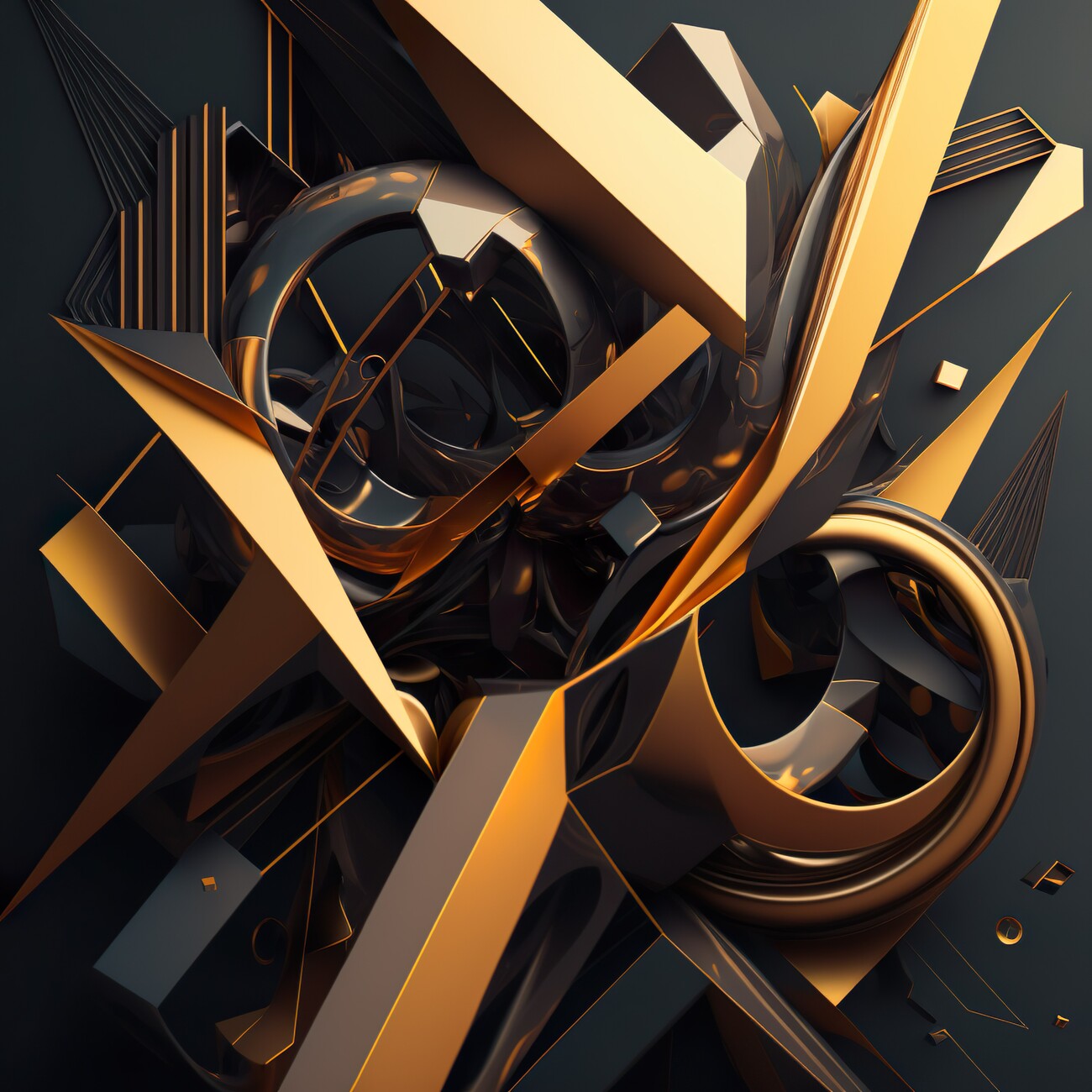 Abstract black and gold wallpaper