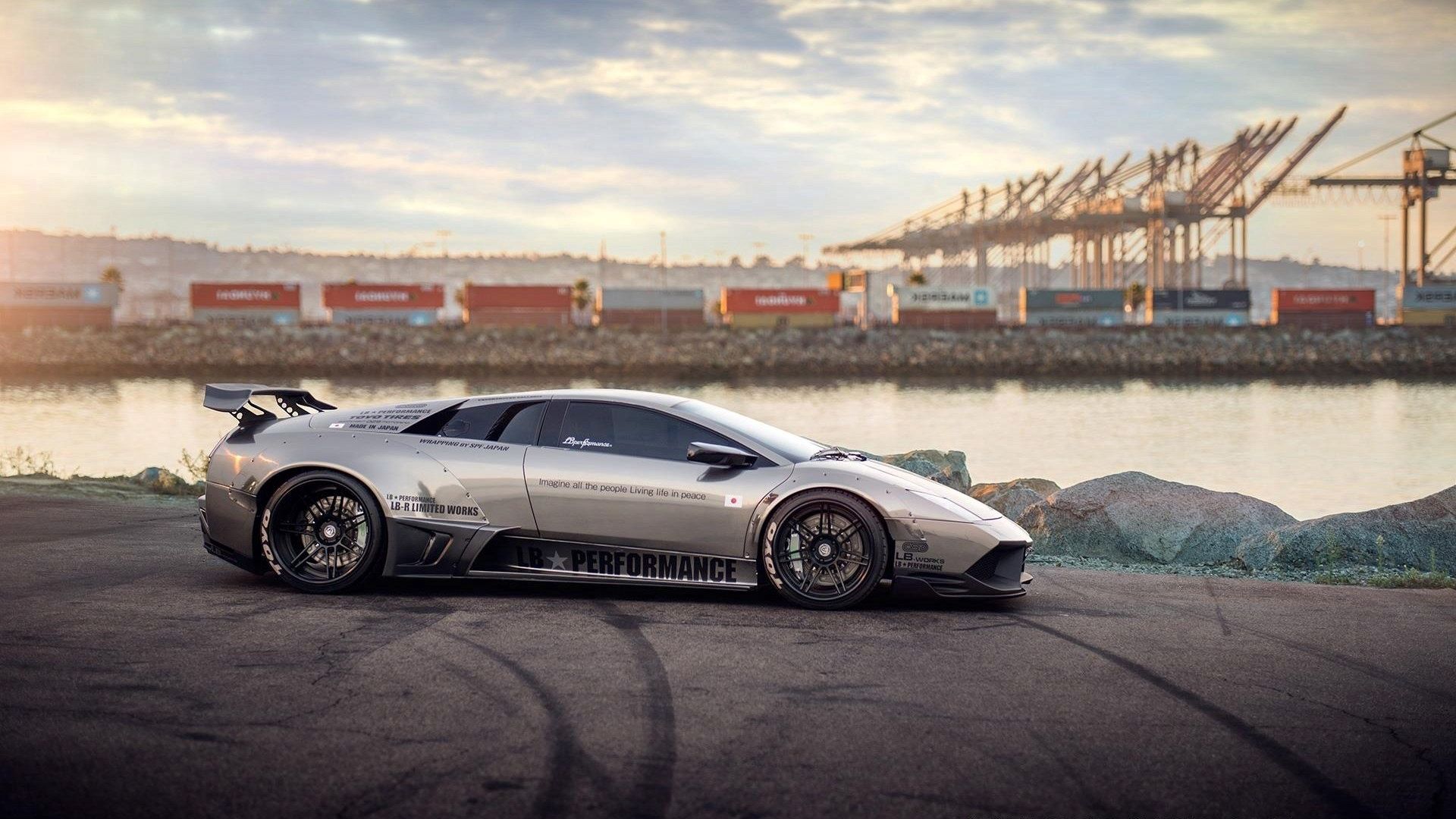 Download wallpaper 1920x1080 lamborghini murcielago, car, drift full hd, hdtv, fhd, 1080p HD background