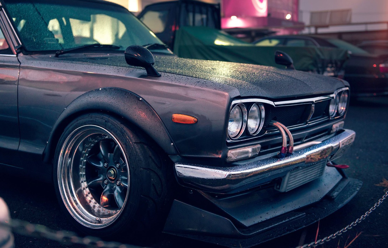 Wallpaper Nissan, GT R, 2000, Front, Skyline, Rain Image For Desktop, Section Nissan